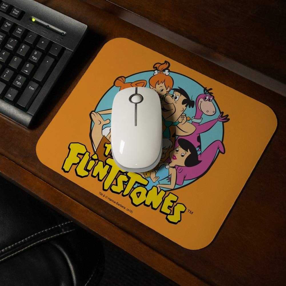 The Flintstones Low Profile Thin Rubber Mouse Pad - Non-Slip Desk Mat for Gaming & Office Work - Perfect for Computers, Laptops & Workspaces