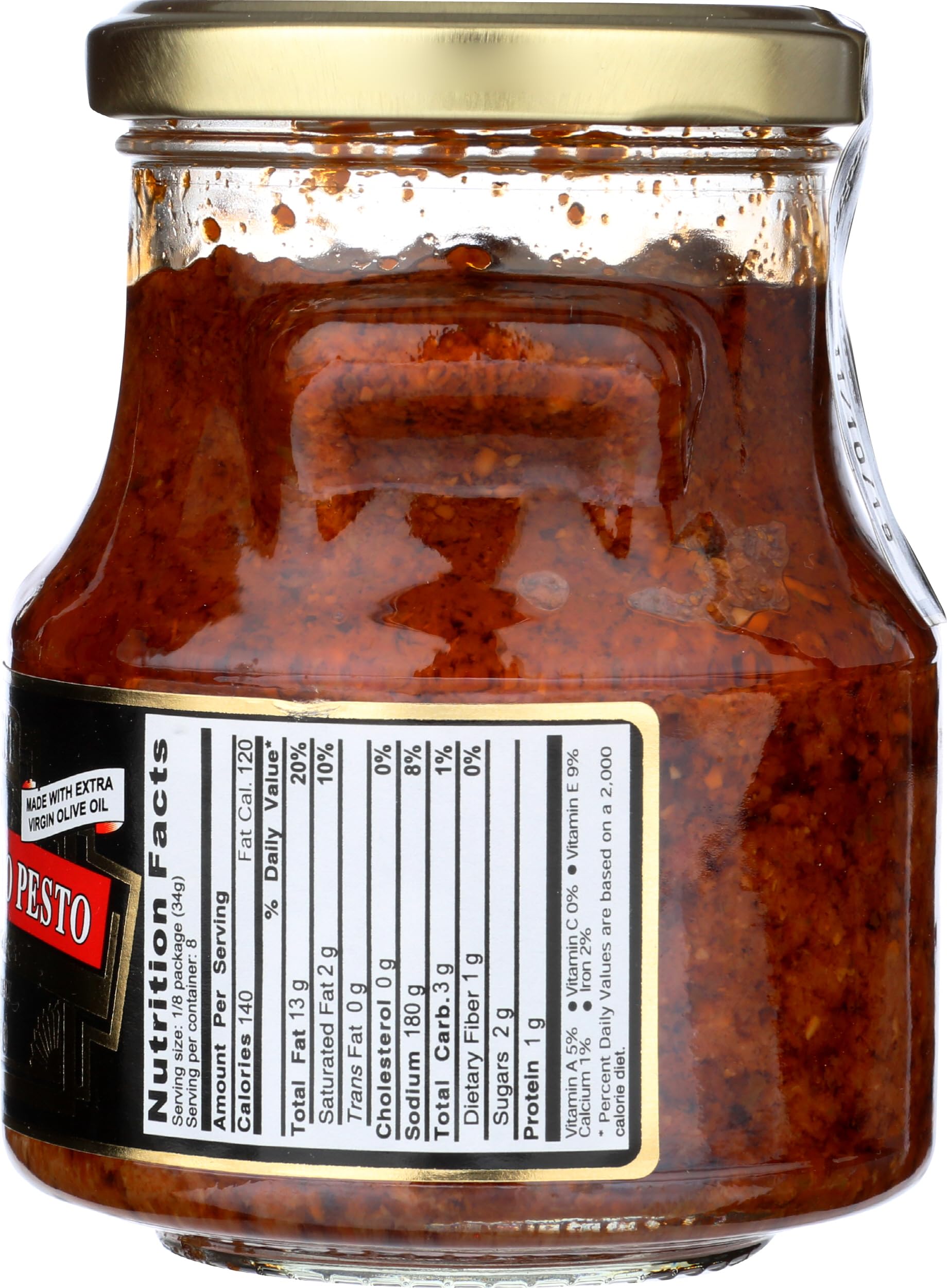 SANTINI Red Pesto Sauce - Premium Italian Basil & Sun-Dried Tomato Spread - 9.6 oz Jar - Perfect for Pasta, Pizza, Sandwiches & Appetizers
