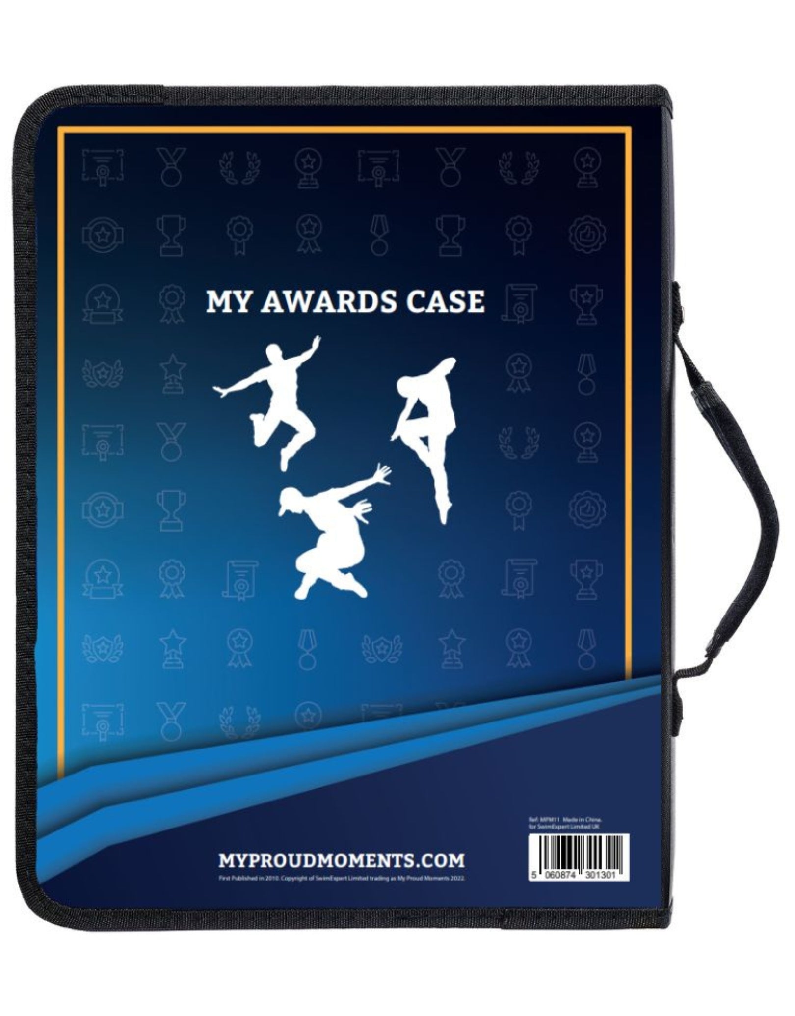 Blue Medal and Certificate Display Case - Perfect for Dance Awards, Trophies, and Academic Achievements | Elegant Storage Solution for Competitions, Graduations, and Sports Events