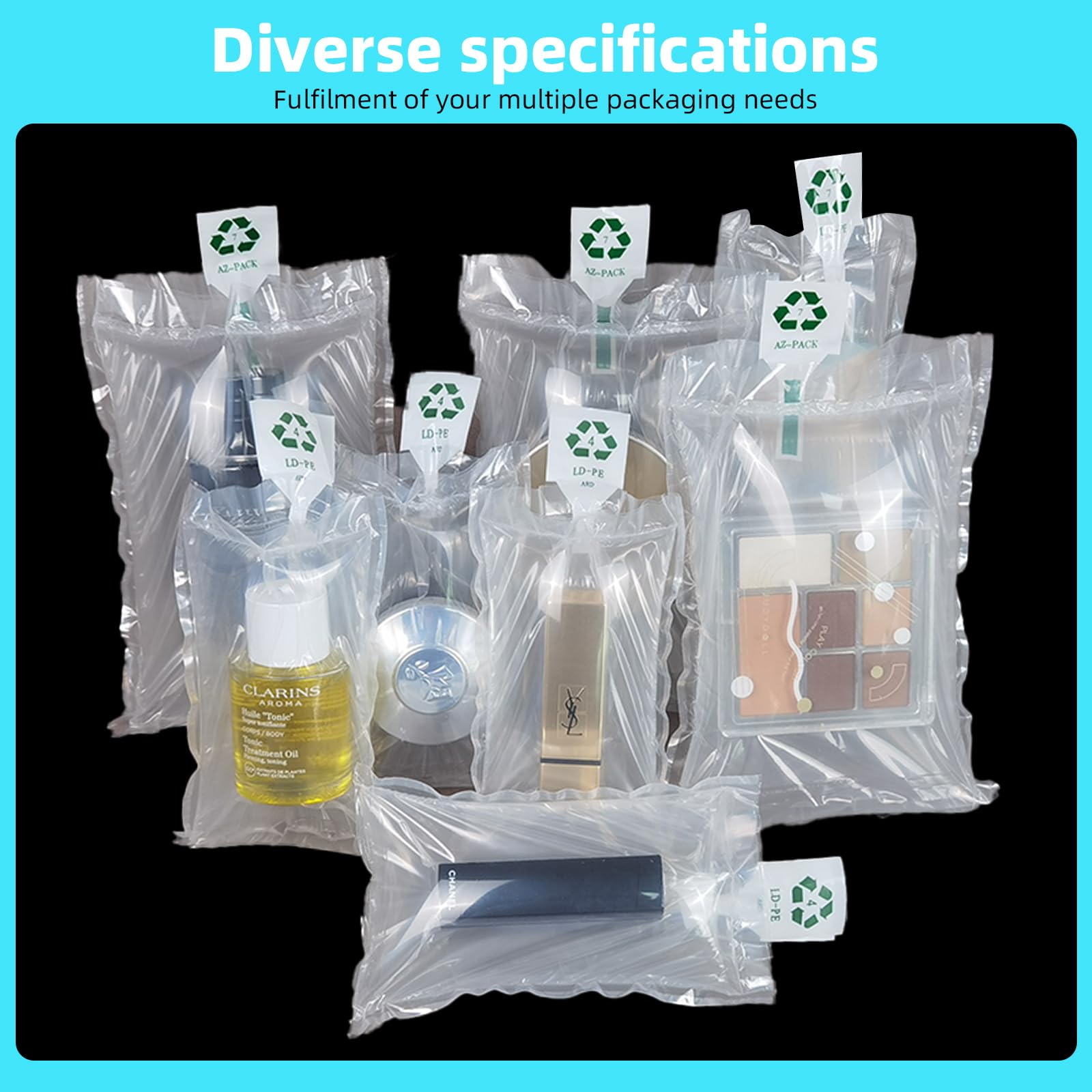 50 Pack 10x12 Inch Air Bubble Cushioning Bags for Shipping - Protective Void Fill Packaging with Free Air Pump - Ideal for Ecommerce, Fragile Items & Moving Supplies