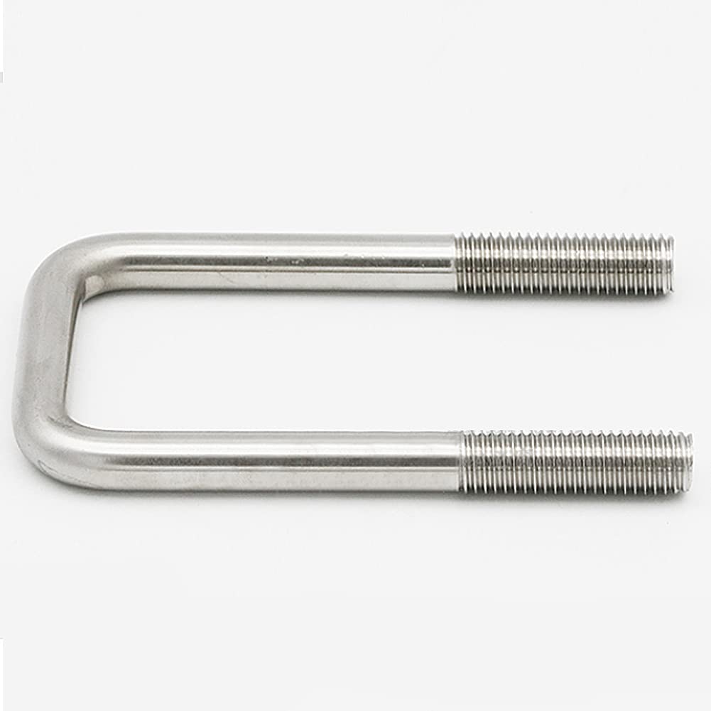 1/2pcs Stainless Steel Right Angle U-Bolt with Square Clamp Screw - Heavy Duty Fastener for Fence, Pipe, and Woodworking Projects