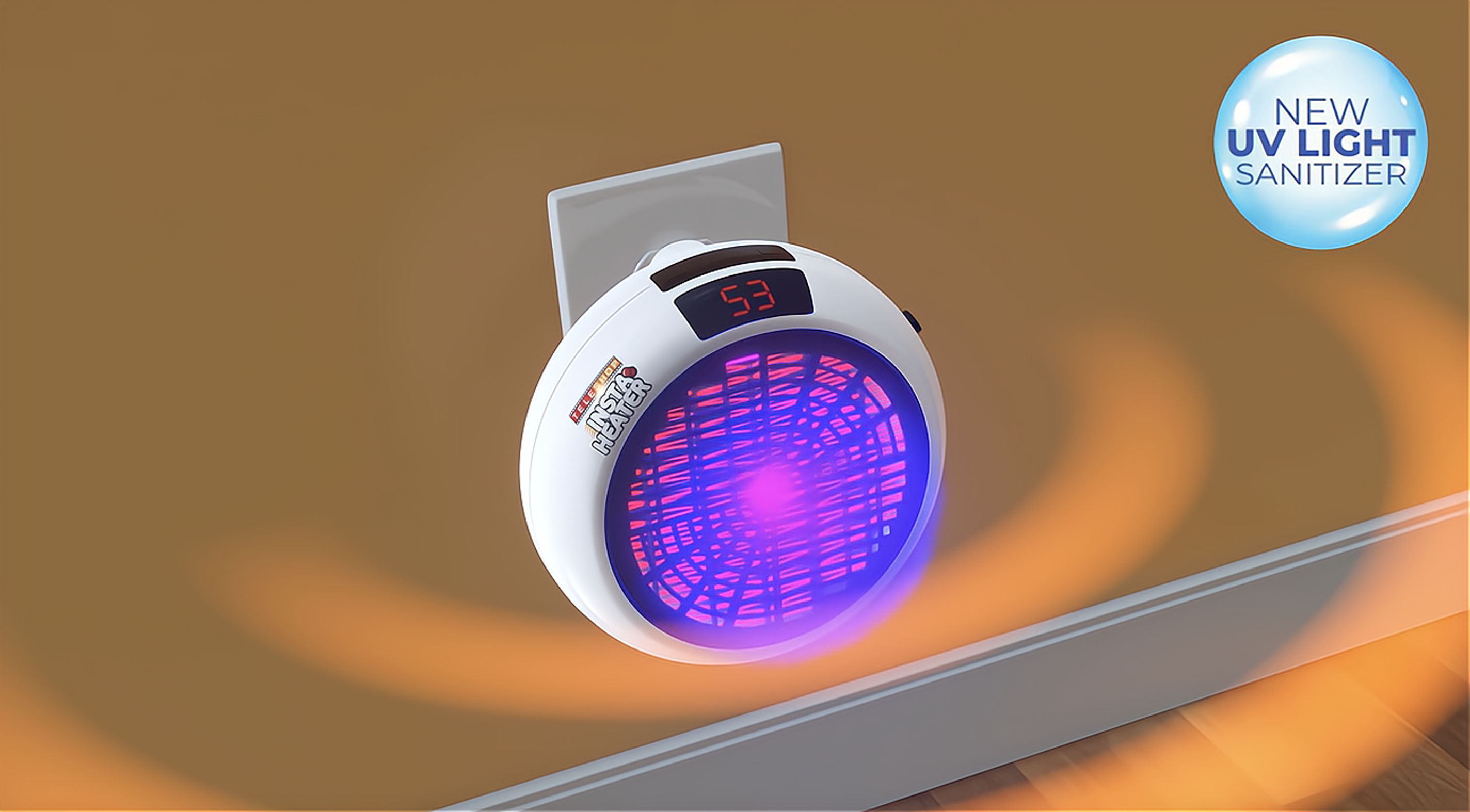 Insta Heater with UV Light - Portable Space Heater for Home & Office - Fast Heating & Air Purification for Winter & Allergy Relief
