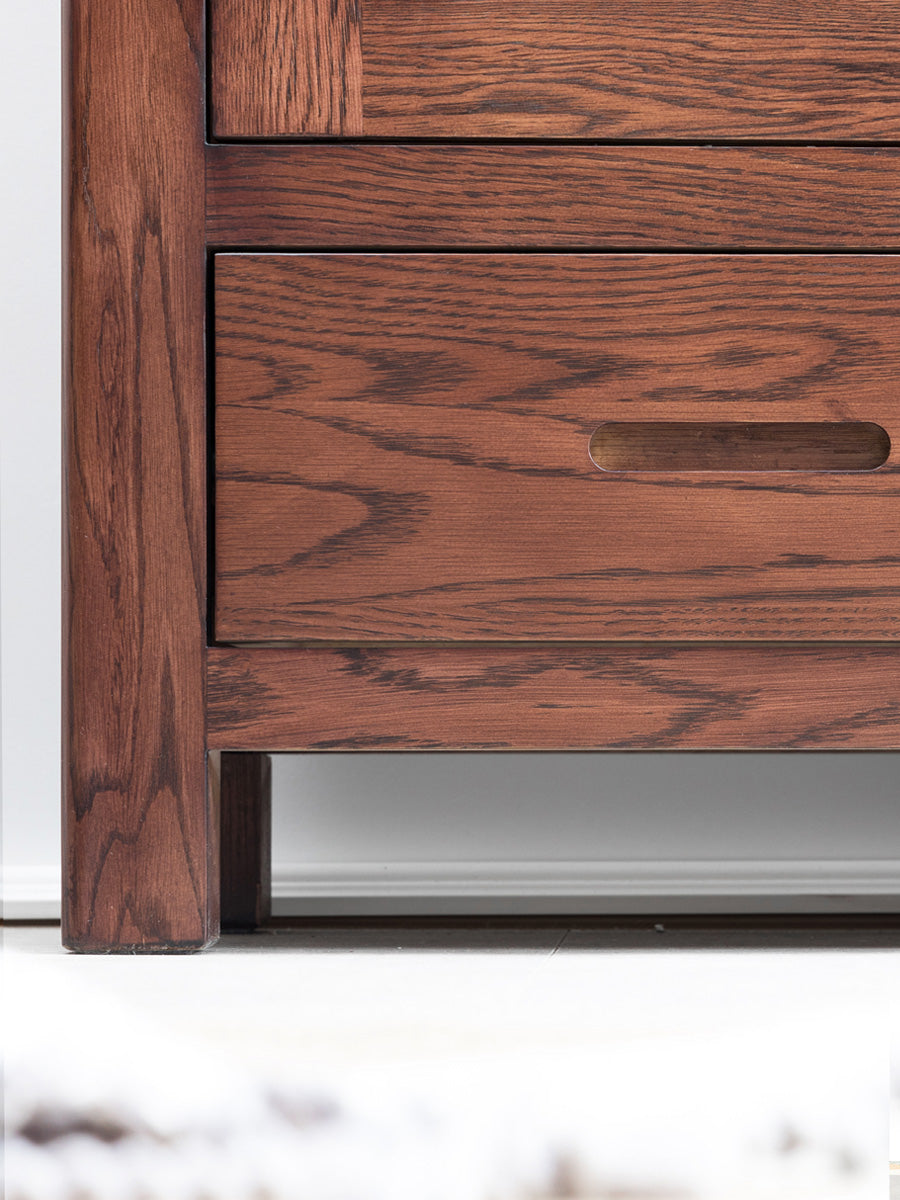 Oak Solid Wood Nordic Bookcase with Glass Door - Modern Bookshelf for Living Room, Office & Study - Perfect for Home Decor & Storage