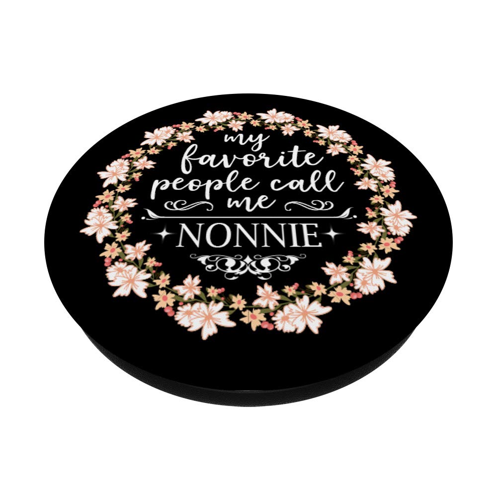 My Favorite People Call Me Nonnie Christmas Gifts Floral PopSockets PopGrip: Swappable Grip for Phones & Tablets - Perfect for Everyday Use, Travel, and Gifting