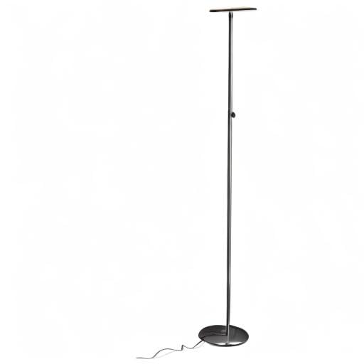 Brightech Sky LED Floor Lamp - Super Bright Dimmable Torchiere Standing Lamp for Living Room, Office & Bedroom - Tall Modern Reading Light in Black Chrome - Perfect for Cozy Evenings & Workspaces