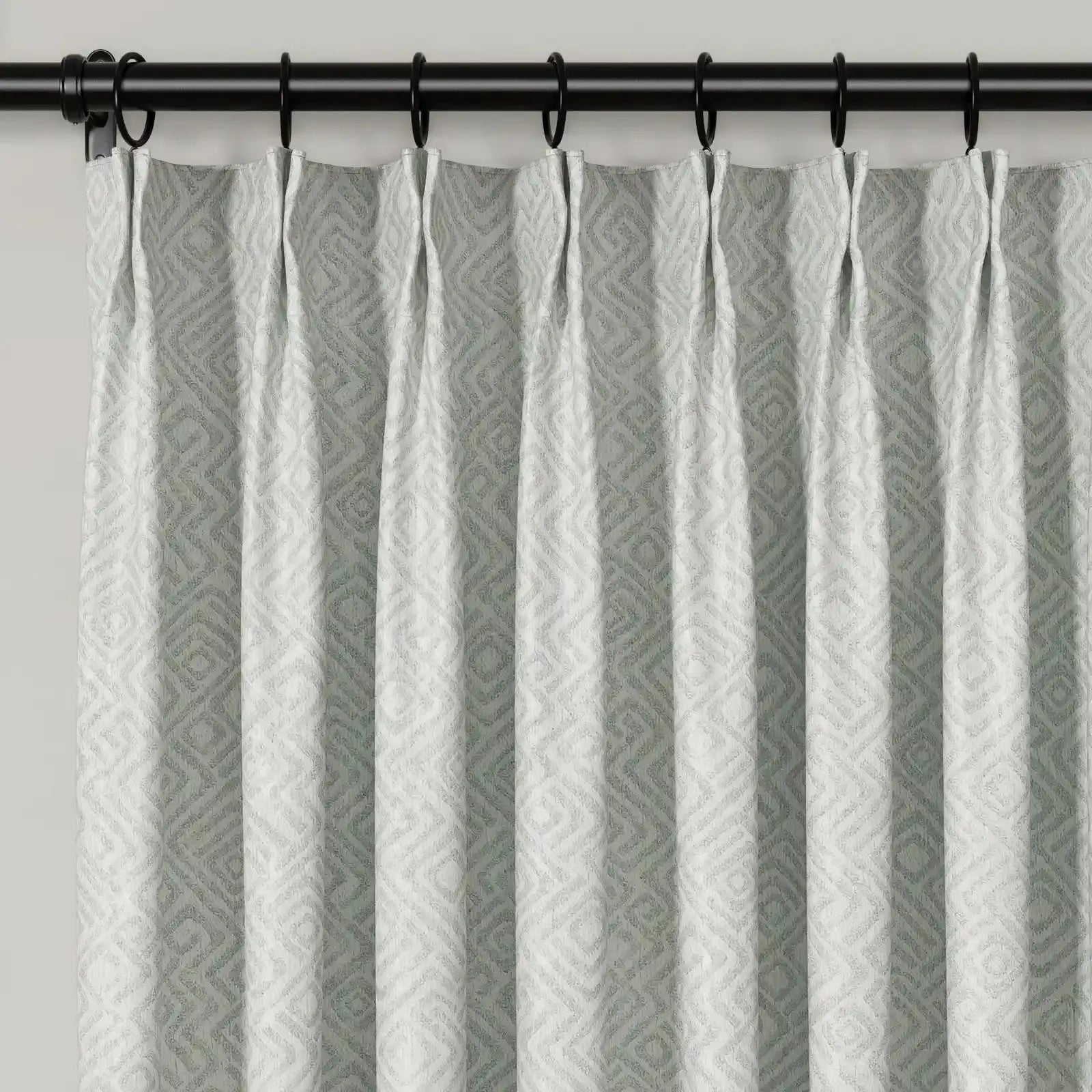 Lydia Scroll Jacquard Pleated Curtains - Elegant Blackout Drapes for Living Room, Bedroom & Office - Premium Textured Window Treatments for Home Decor