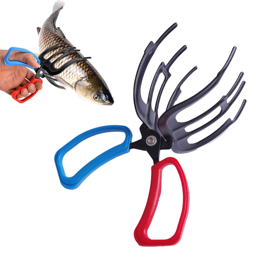 **Heavy Duty Fishing Pliers with 3-Claw Gripper - Stainless Steel Fish Control Clamp Tool for Catch & Release - Perfect for Saltwater, Freshwater, and Ice Fishing Accessories**