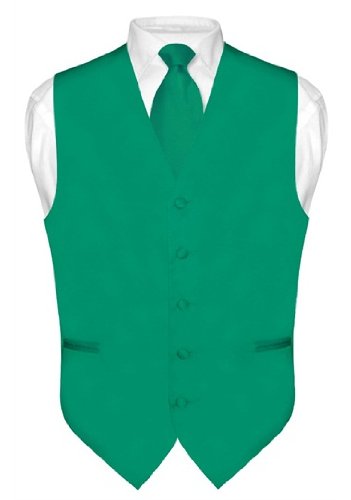 Elegant Men's Emerald Green 3-Piece Vest Set with Tie & Pocket Square - Perfect for Weddings, Prom & Formal Events