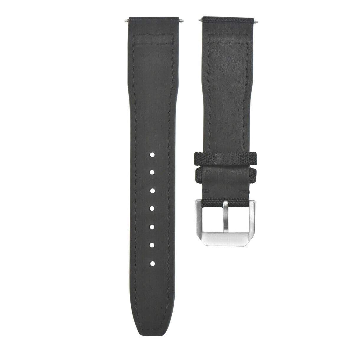 22mm Canvas Leather Watch Band Strap for IWC Pilot & Top Gun - Durable Replacement Strap for Portuguese Watches - Perfect for Casual, Business & Outdoor Activities