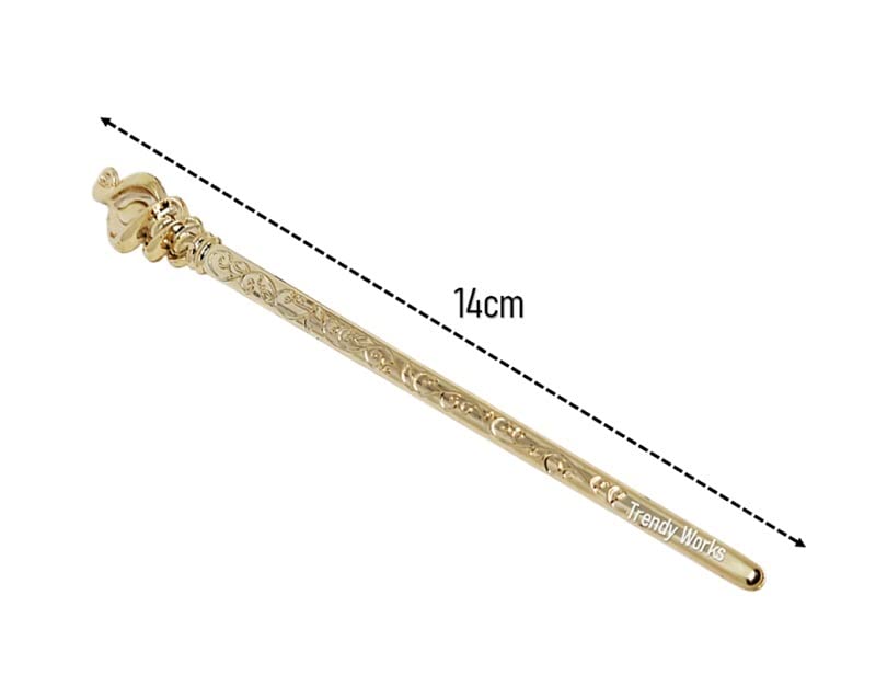 12-Piece Golden Juda Stick Bun Hair Pins for Women & Girls - Trendy Hair Accessories for Updos, Weddings & Everyday Style