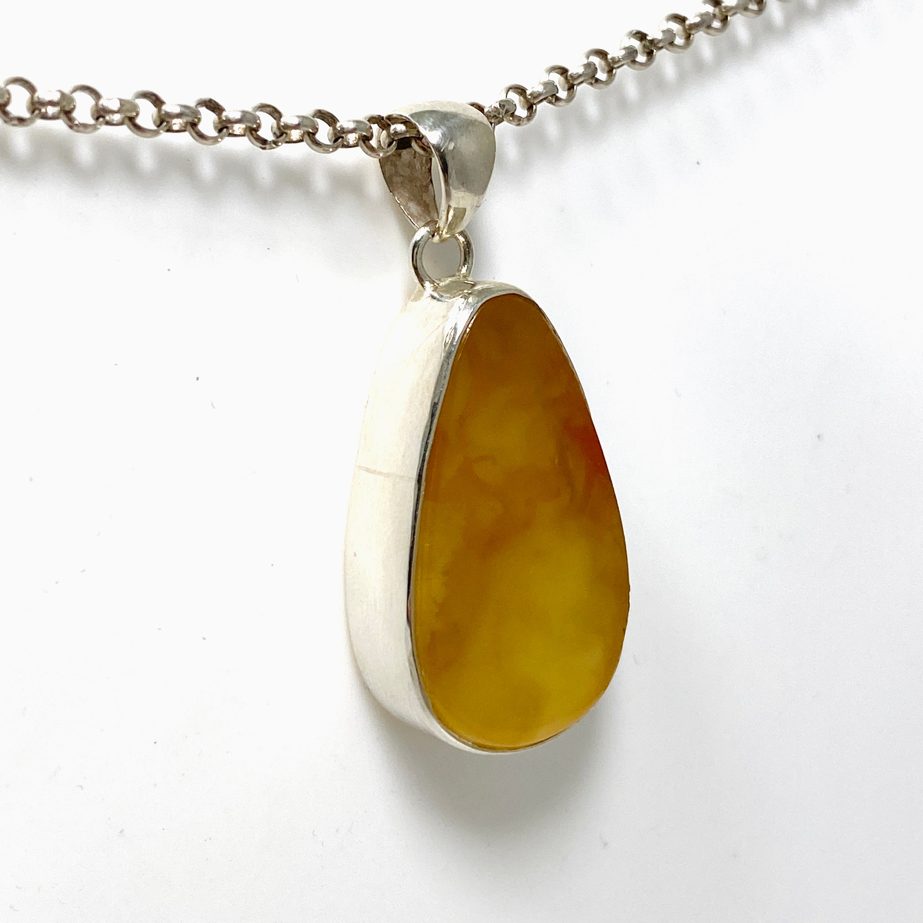 Natural Amber Teardrop Pendant Necklace - Genuine Baltic Amber Jewelry KPGJ4341 for Women, Gift for Her, Perfect for Everyday Wear & Special Occasions