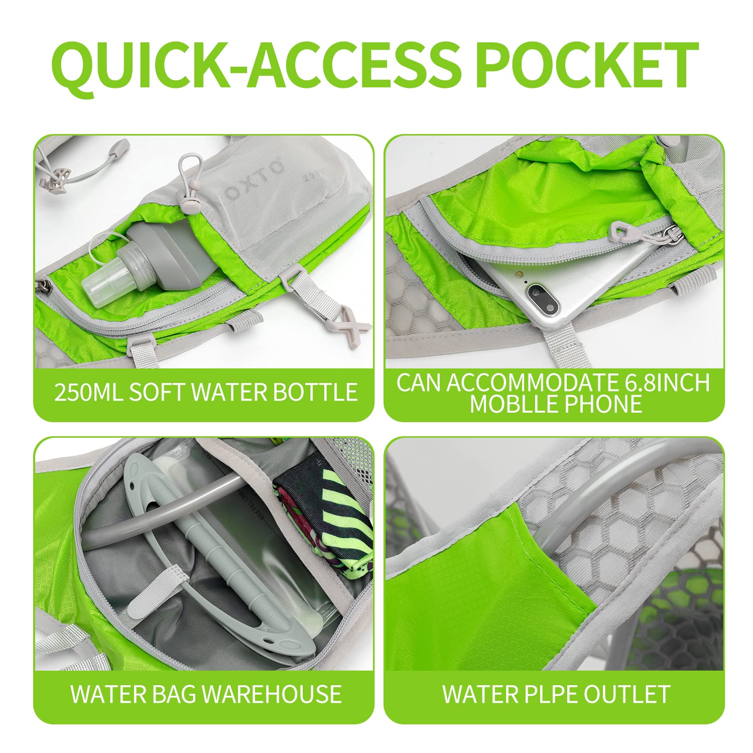 Lightweight Hydration Pack Backpack with 2L Leakproof Bladder - Running & Hiking Water Vest for Men & Women - Perfect for Outdoor Activities, Trail Running, Cycling & Camping