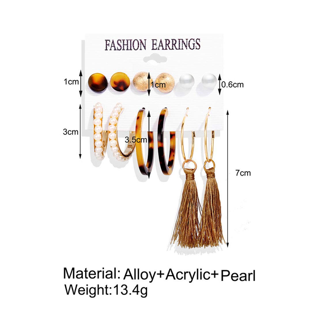 Trendy Pearl Earrings for Women - 6 Pairs Multi-Design Stud & Dangle Earrings Set (JG-PC-ERG-176) | Perfect for Parties, Weddings & Everyday Wear