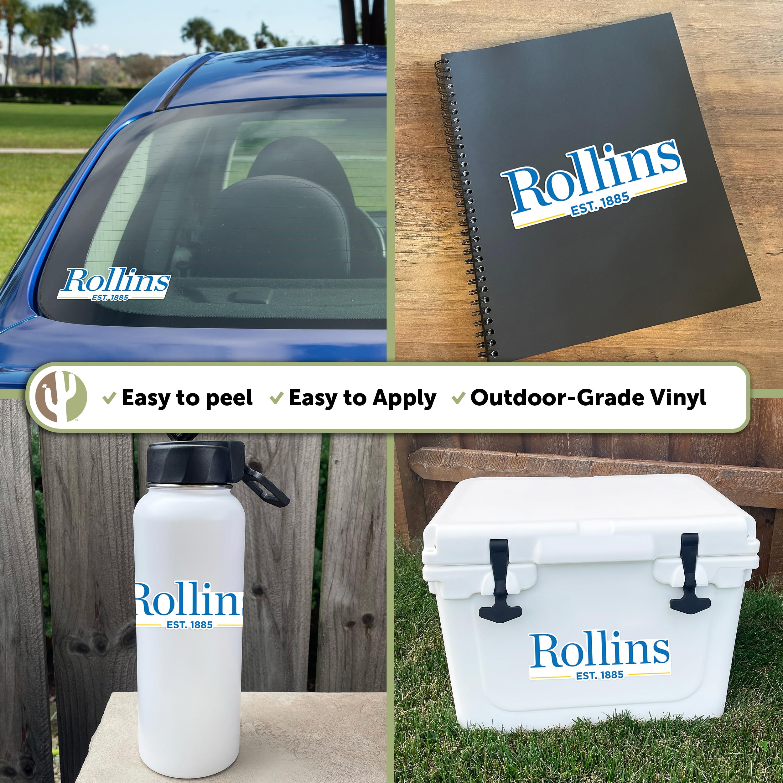 Desert Cactus Rollins College Sticker - Waterproof Vinyl Decal for Laptop, Water Bottle, Car & Scrapbook - Perfect for College Students, DIY Crafts & Home Decor (IND 00019a)