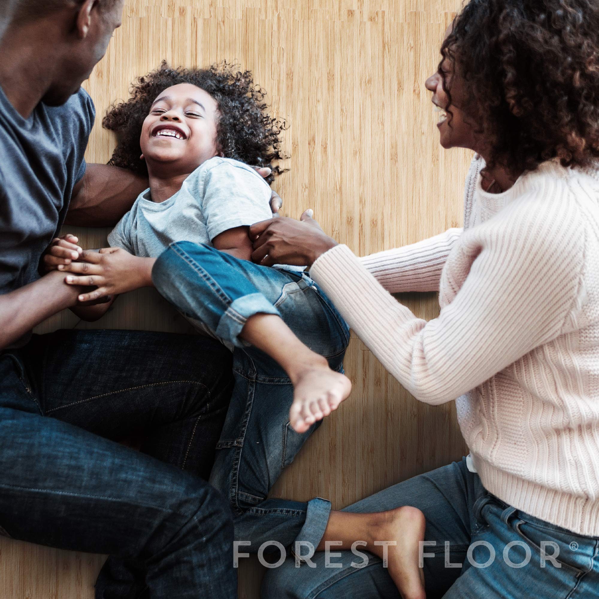 Premium Wood Grain Interlocking Foam Floor Mats - 5/8 Inch Thick Printed Foam Tiles, Anti-Fatigue Flooring for Home Gym, Playroom & Nursery - Forest Floor Design