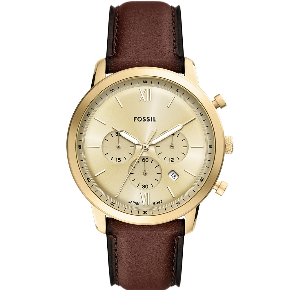 Fossil Neutra FS6113 Chronograph Watch for Men - Stylish Analog Quartz Wristwatch with Leather Strap - Perfect for Business, Casual & Everyday Wear