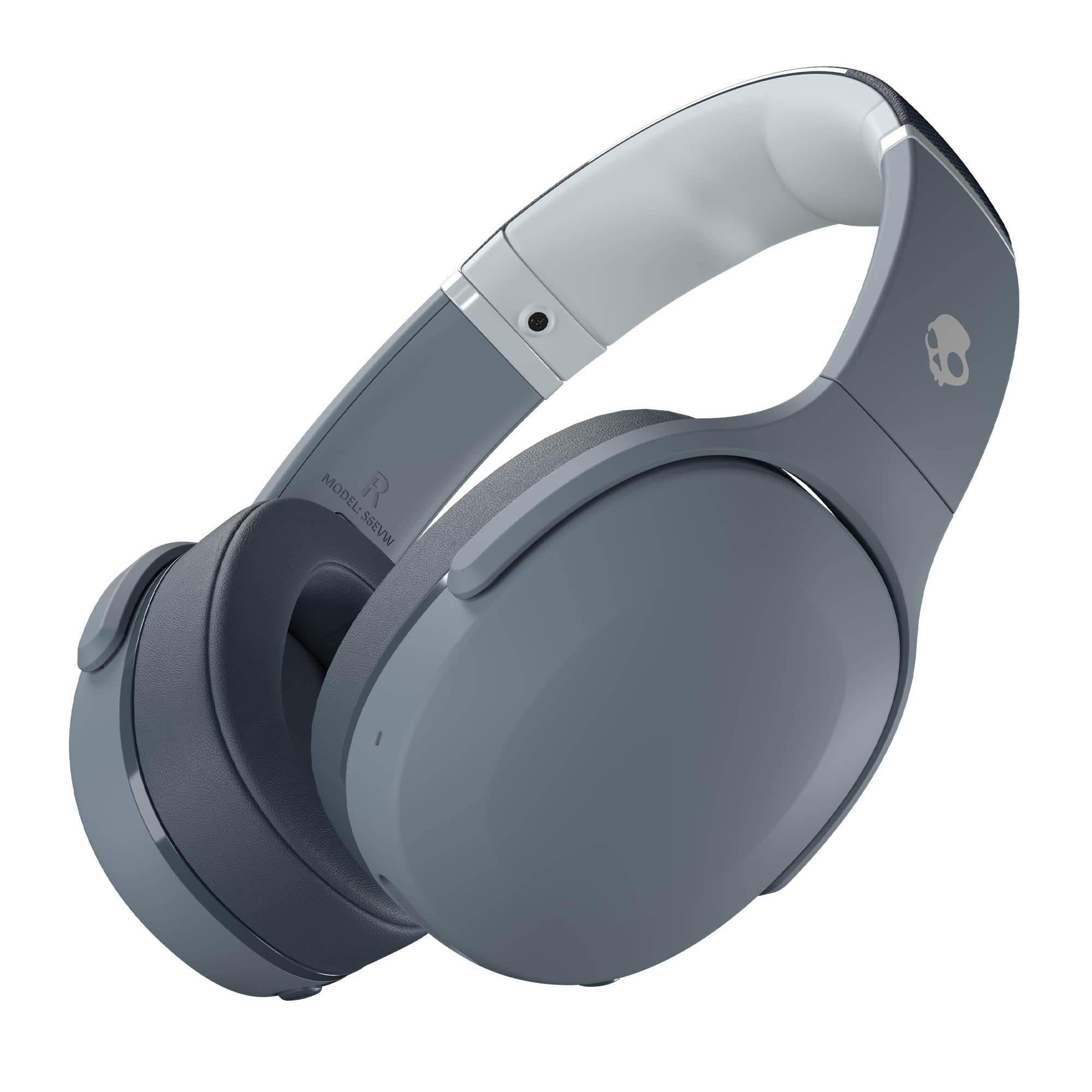 Skullcandy Crusher Evo Wireless Over-Ear Headphones with Sensory Bass, 40-Hour Battery, Built-in Mic - Compatible with iPhone, Android & Bluetooth Devices (Grey) - Perfect for Gaming, Music & Travel