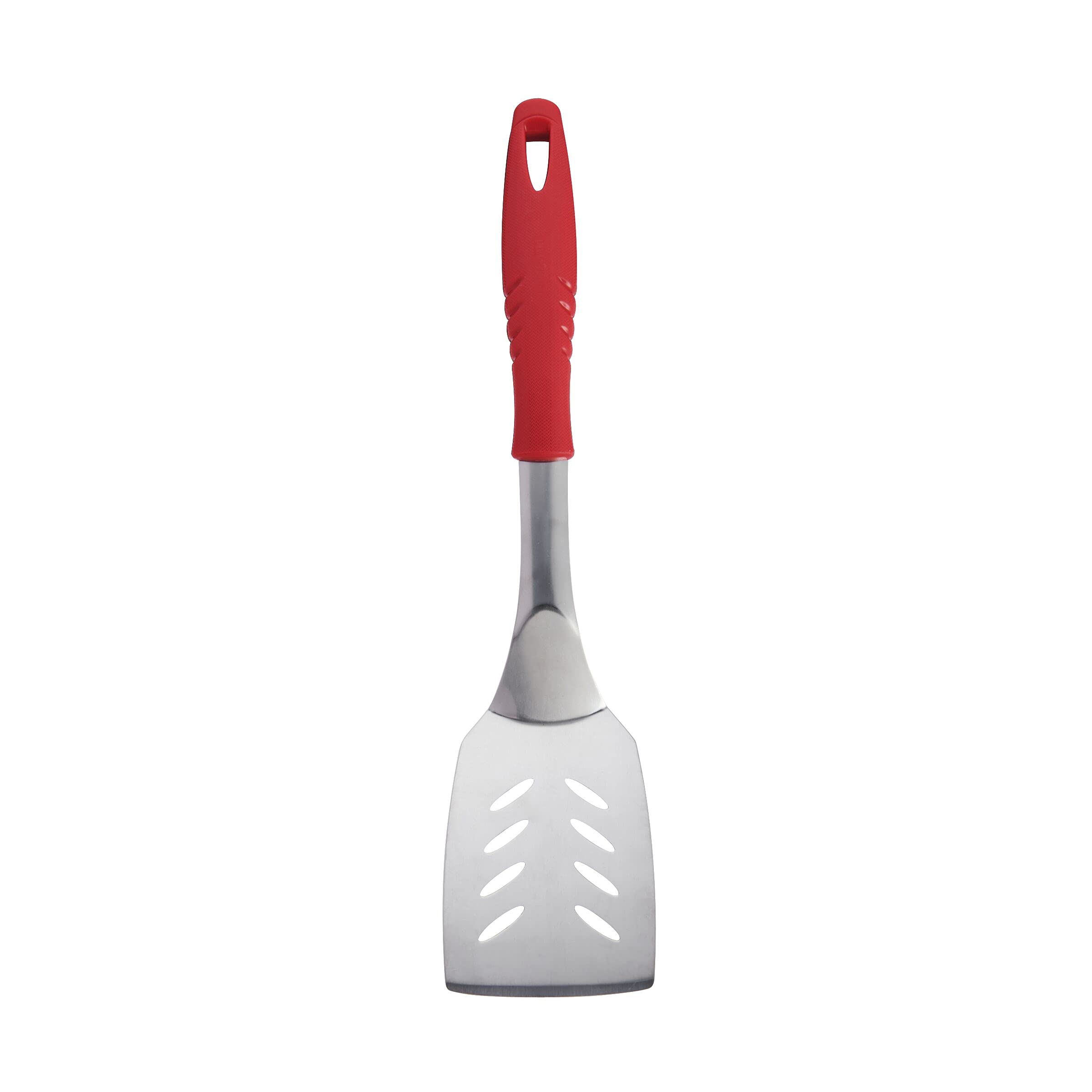 Farberware 16.75-Inch Red BBQ Grill Turner Spatula - Heavy Duty Stainless Steel for Grilling Burgers, Steaks & Vegetables - Perfect for Backyard BBQs, Picnics & Outdoor Cooking