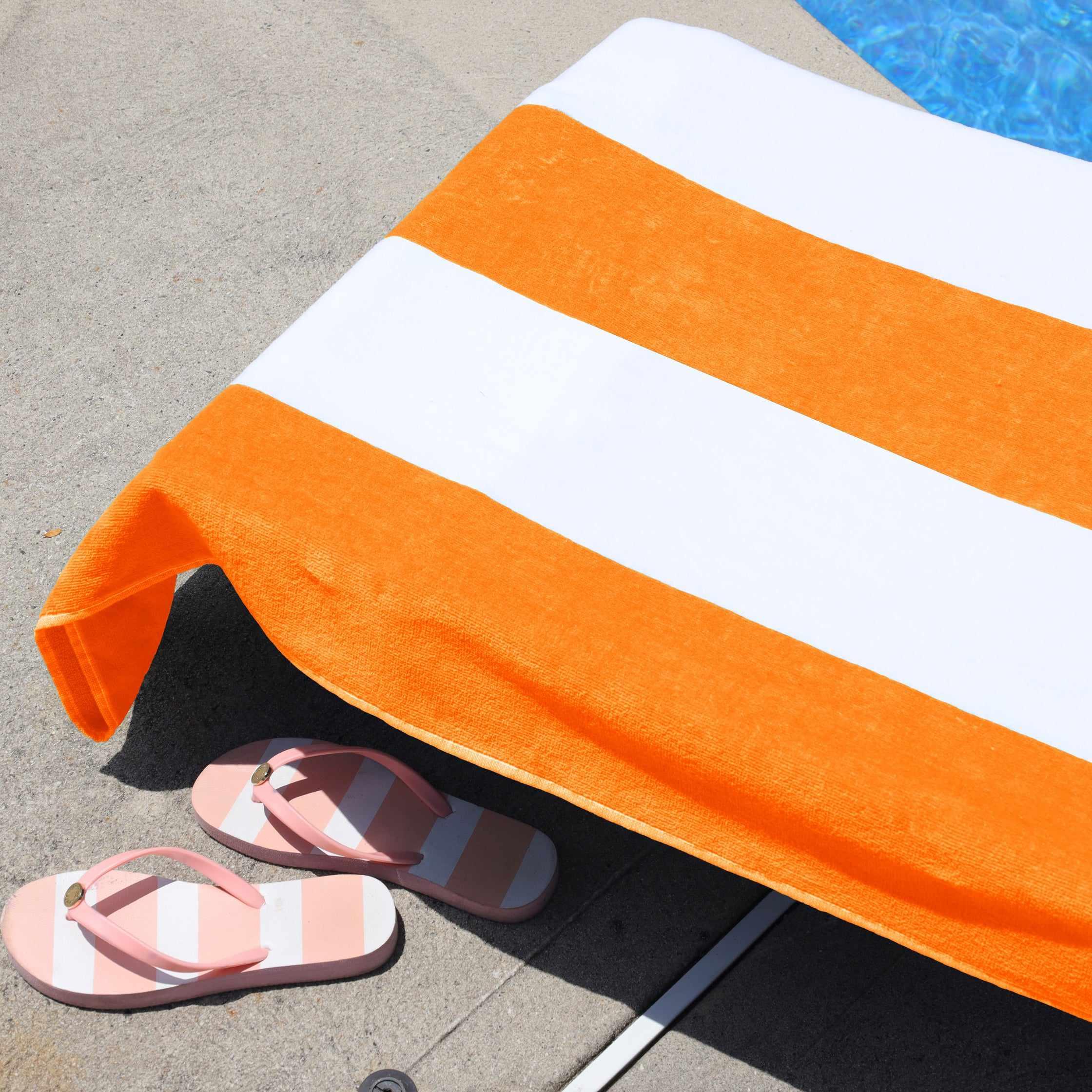 Premium Cabana Striped Cotton Chaise Lounge Chair Cover Set – Standard Size, UV & Water Resistant – Perfect for Poolside, Patio, and Outdoor Furniture Protection
