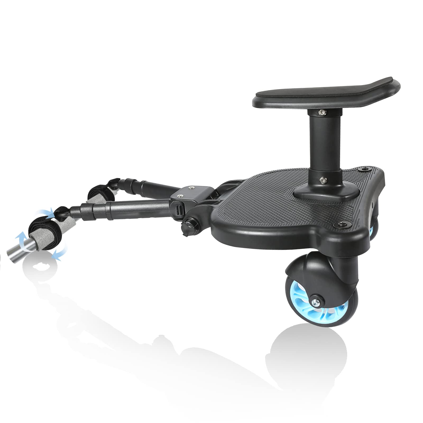 Universal Stroller Board with Detachable Seat - Sit & Stand Baby Stroller Rider Board for Toddlers | Lightweight Buggy Board Attachment Standing Platform (Blue) | Perfect for Shopping, Travel & Outdoor Adventures