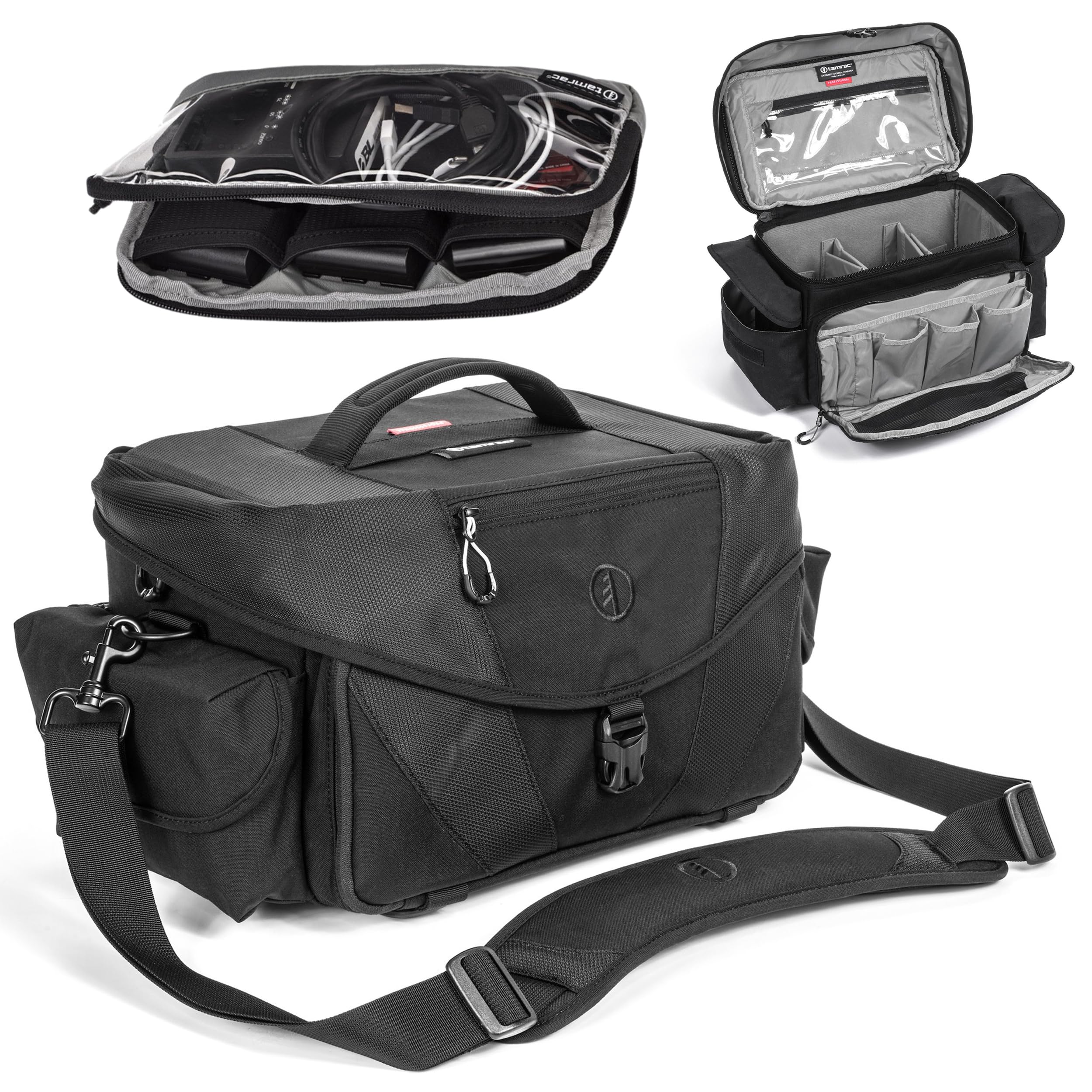 Tamrac Stratus 10 DSLR & Mirrorless Camera Bag - Waterproof Shoulder Bag with Tripod Holder Strap, Padded Interior for Photography Accessories - Perfect for Travel, Hiking & Outdoor Photography (Black)