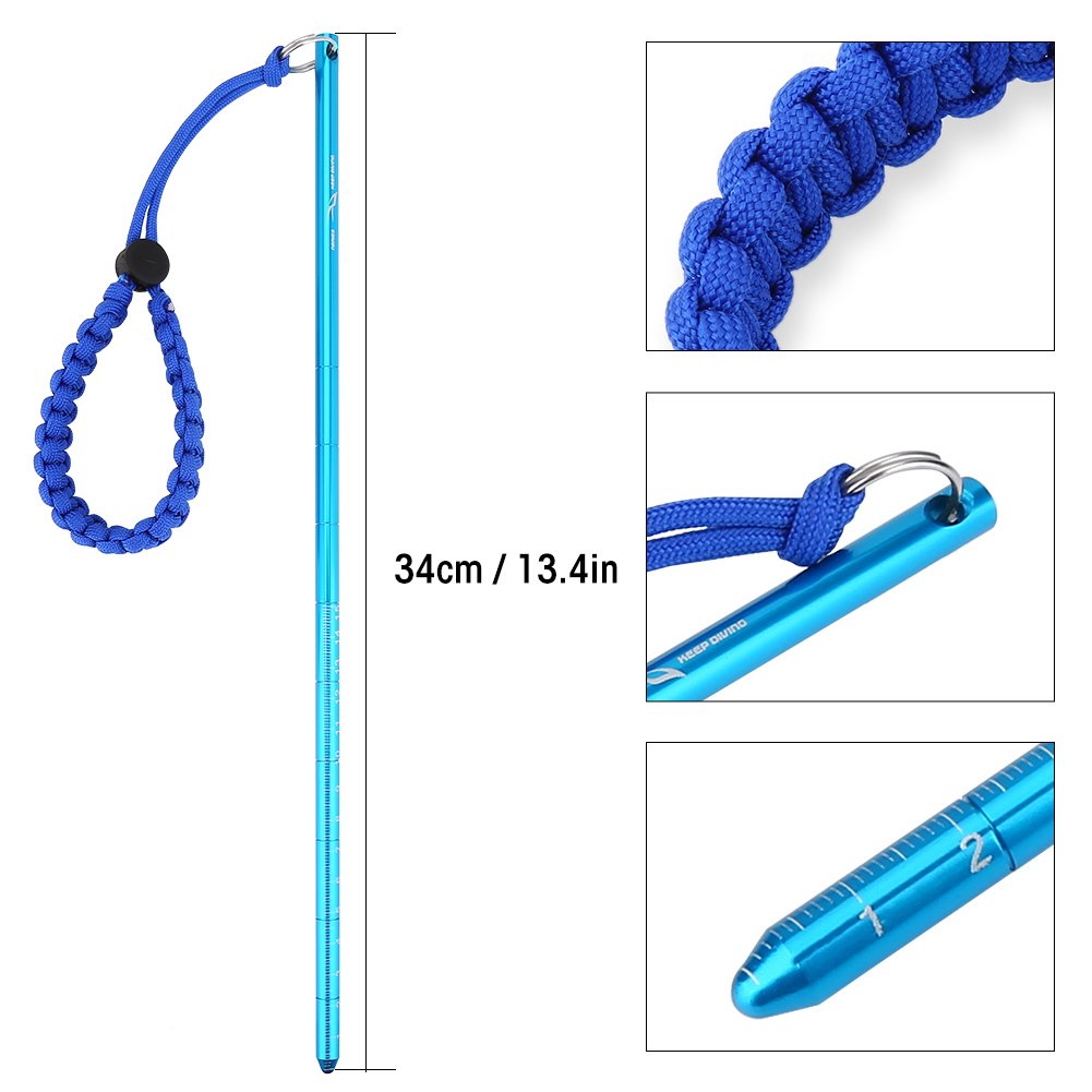 **34cm Aluminum Alloy Diving Stick - Adjustable Wrist Lanyard, Noise Maker & Pointer for Scuba Diving, Pool Games & Underwater Signaling**