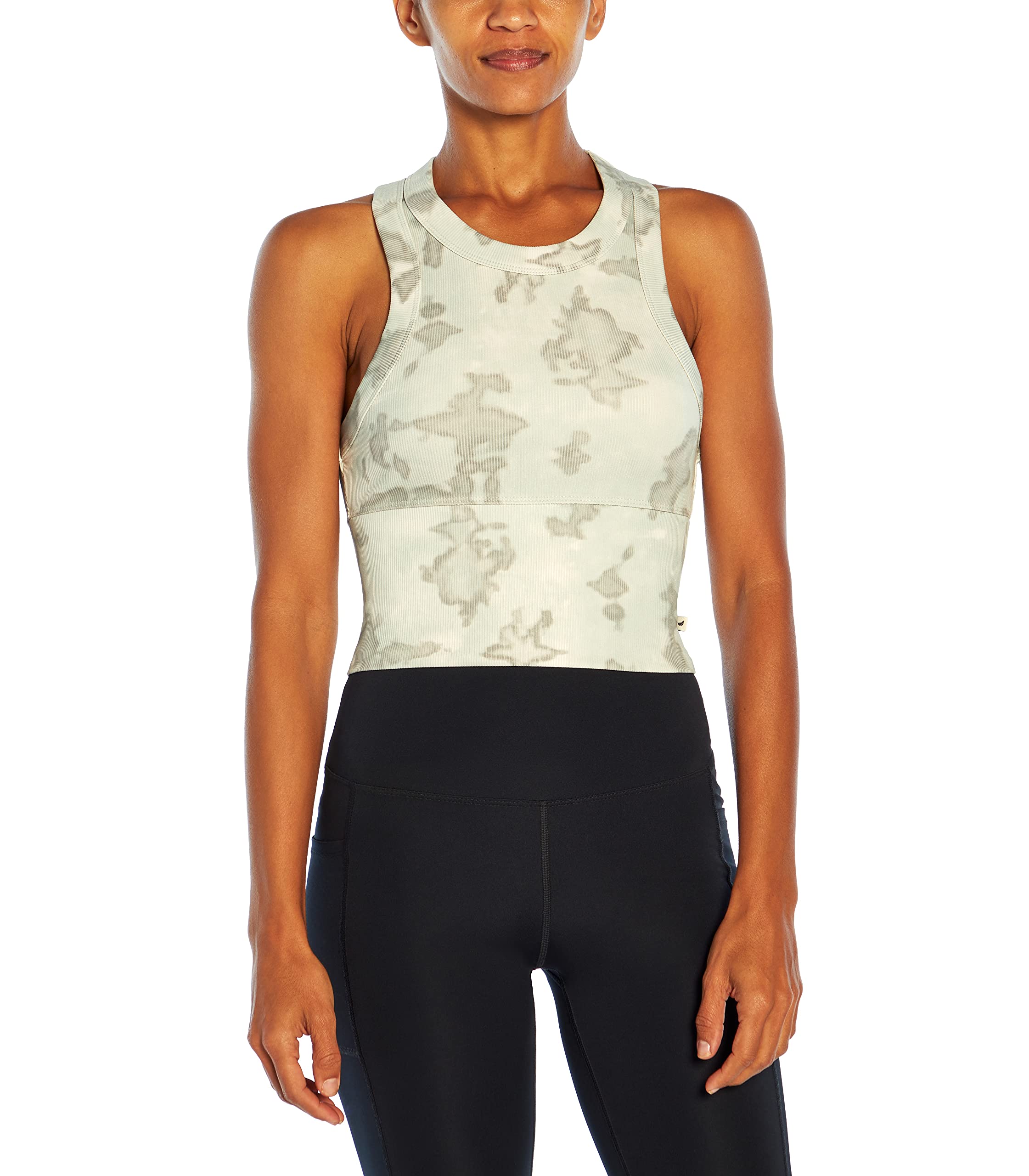 Jessica Simpson Women's Kimber Crop Racerback Tank Top - Athletic Workout Top for Yoga, Running & Gym - Breathable Sports Wear for Active Lifestyles