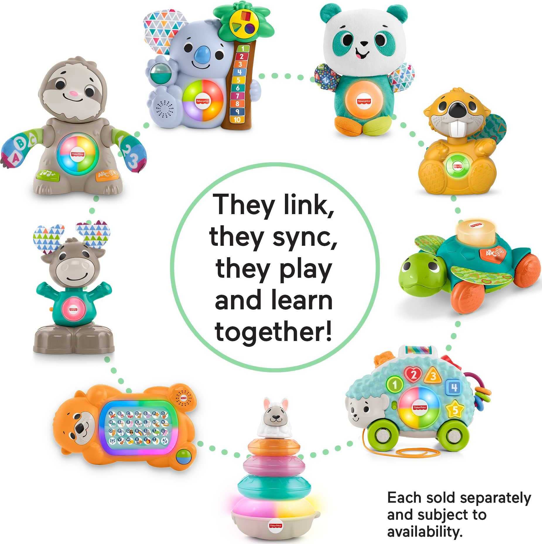 Fisher-Price Linkimals Counting Koala - Interactive Baby Learning Toy with Lights & Music for Infants 9+ Months | STEM Educational Gift for Toddlers | Compatible with Linkimals Collection | Perfect for Playtime & Early Childhood Development