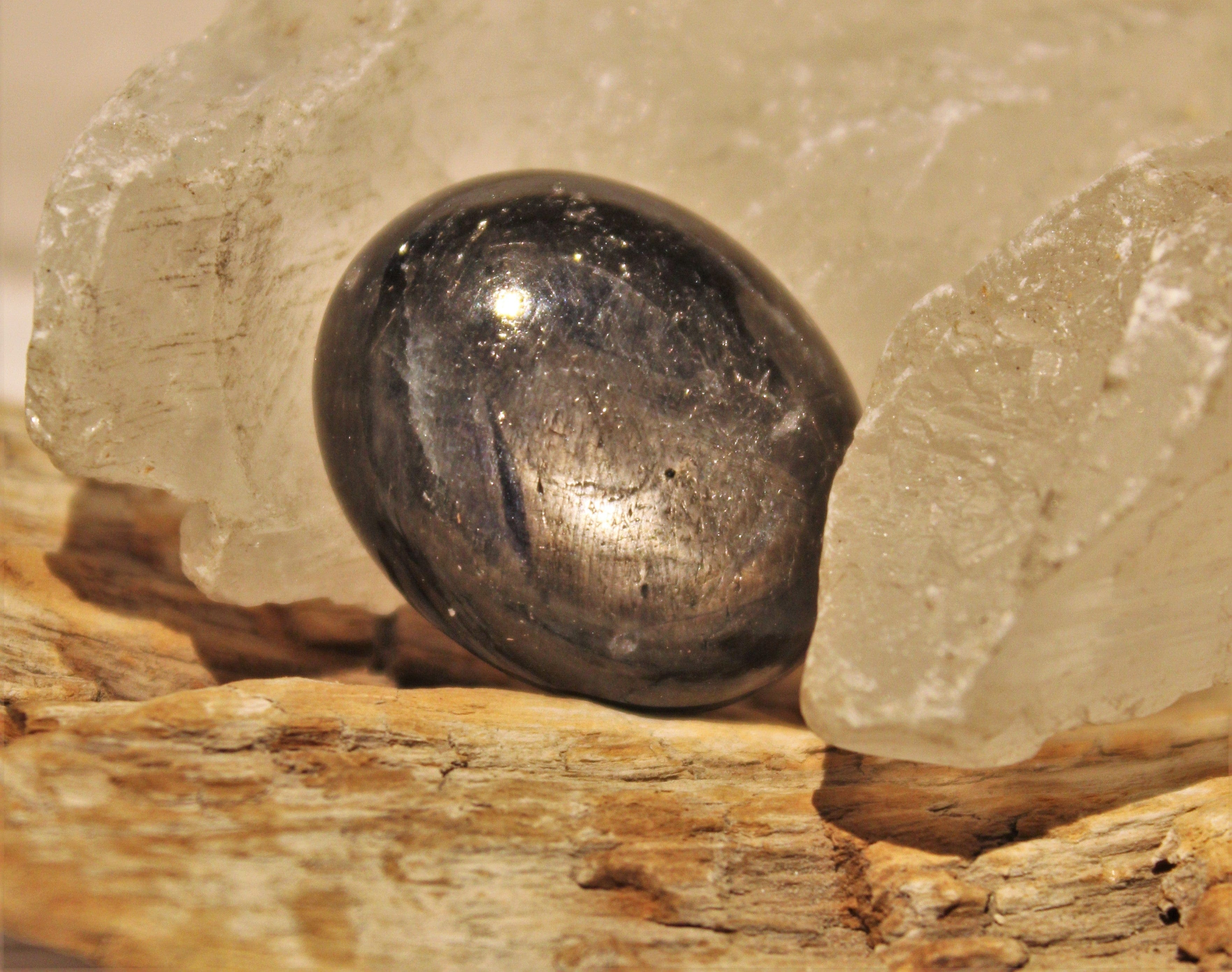 Natural Black Star Sapphire Cabochon Gemstone - 10x8mm Oval Shape for Jewelry Making, Healing & Meditation | Perfect for Rings, Pendants & Bracelets