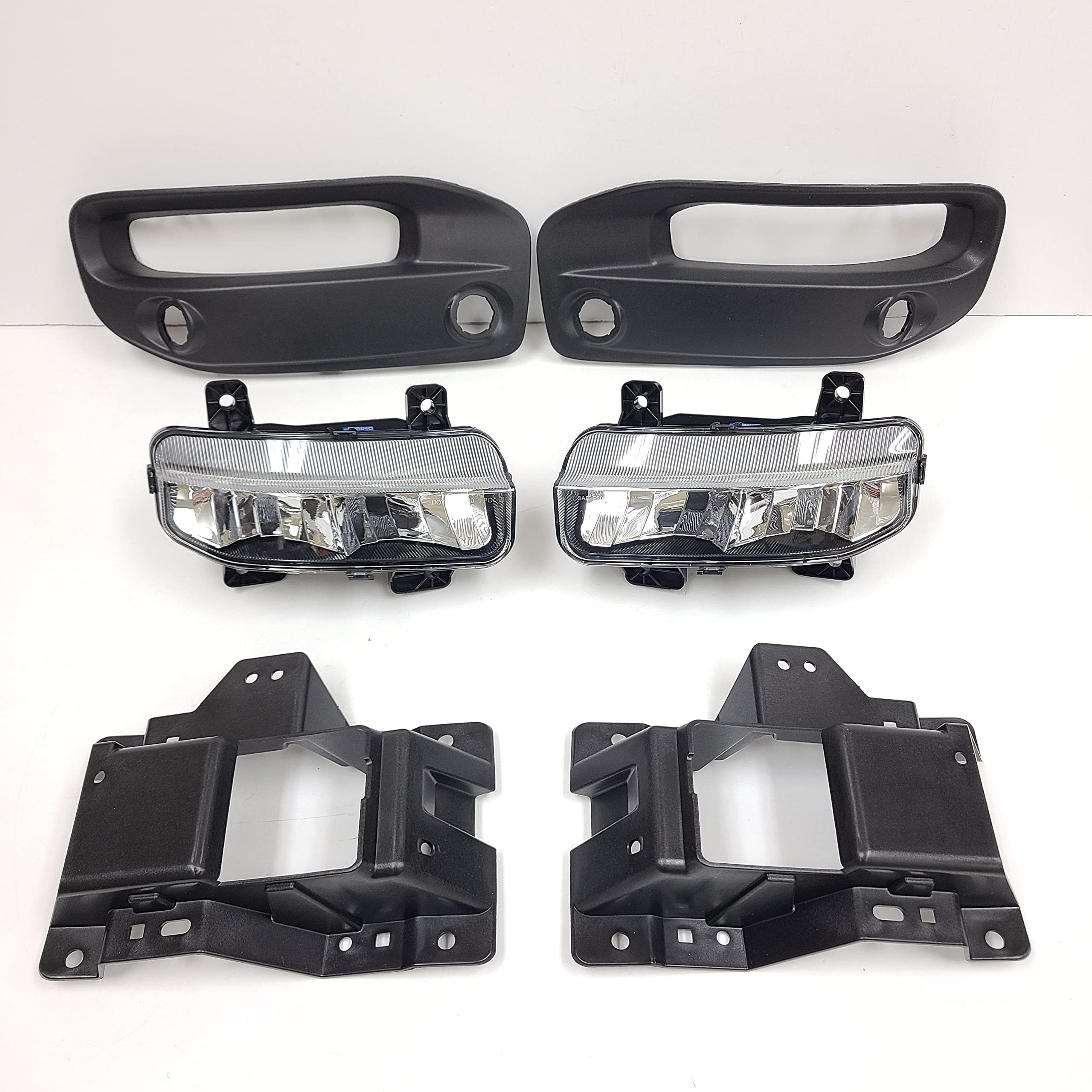 LED Fog Lights Kit for 2019-2024 Ram 2500 3500 - OE Style Clear Lens, Built-In LED, Mounting Brackets & Wiring Harness - Perfect for Off-Roading, Night Driving & Bad Weather Conditions
