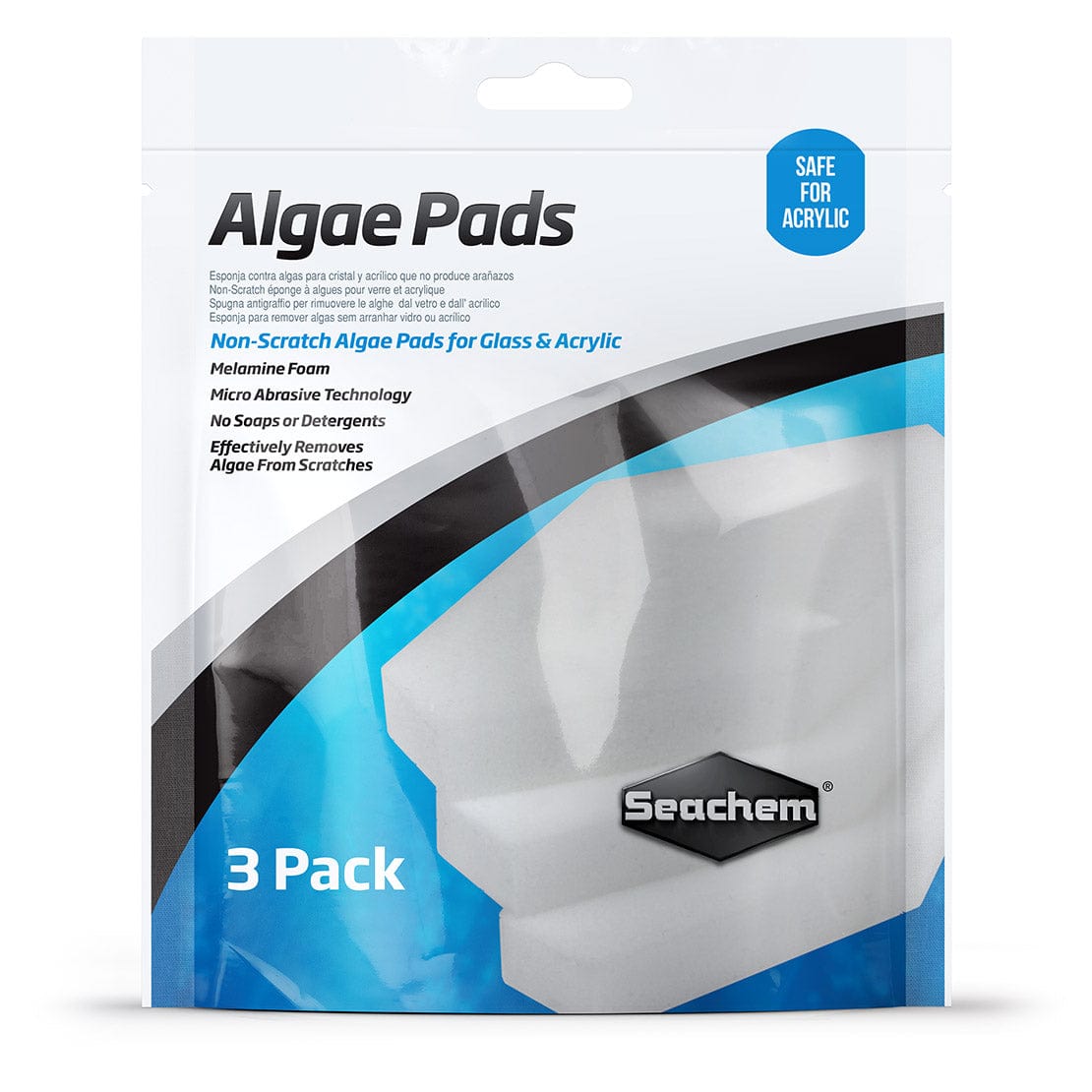 Seachem Algae Pads (3-Pack) – Premium Aquarium Algae Scrubber for Fish Tanks, Ponds & Terrariums – Safe & Effective Algae Removal for Freshwater & Saltwater Aquariums