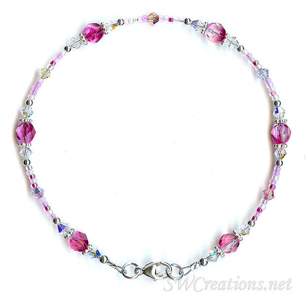 Royal Fandango Pastel Crystal Anklet - Elegant Adjustable Ankle Bracelet for Women, Perfect for Beach, Wedding & Boho Fashion Accessories