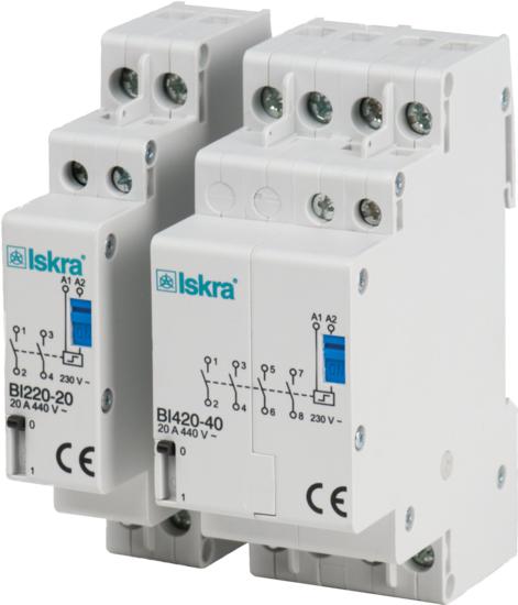 BI463 22 230VAC 4-Pole 2xSPST NO & 2xSPST NC Bistable Latching Relay with Manual Control - 440VAC 63A 230V Coil Voltage (Resistive) - Ideal for Industrial Automation, HVAC Systems, and Electrical Control Panels