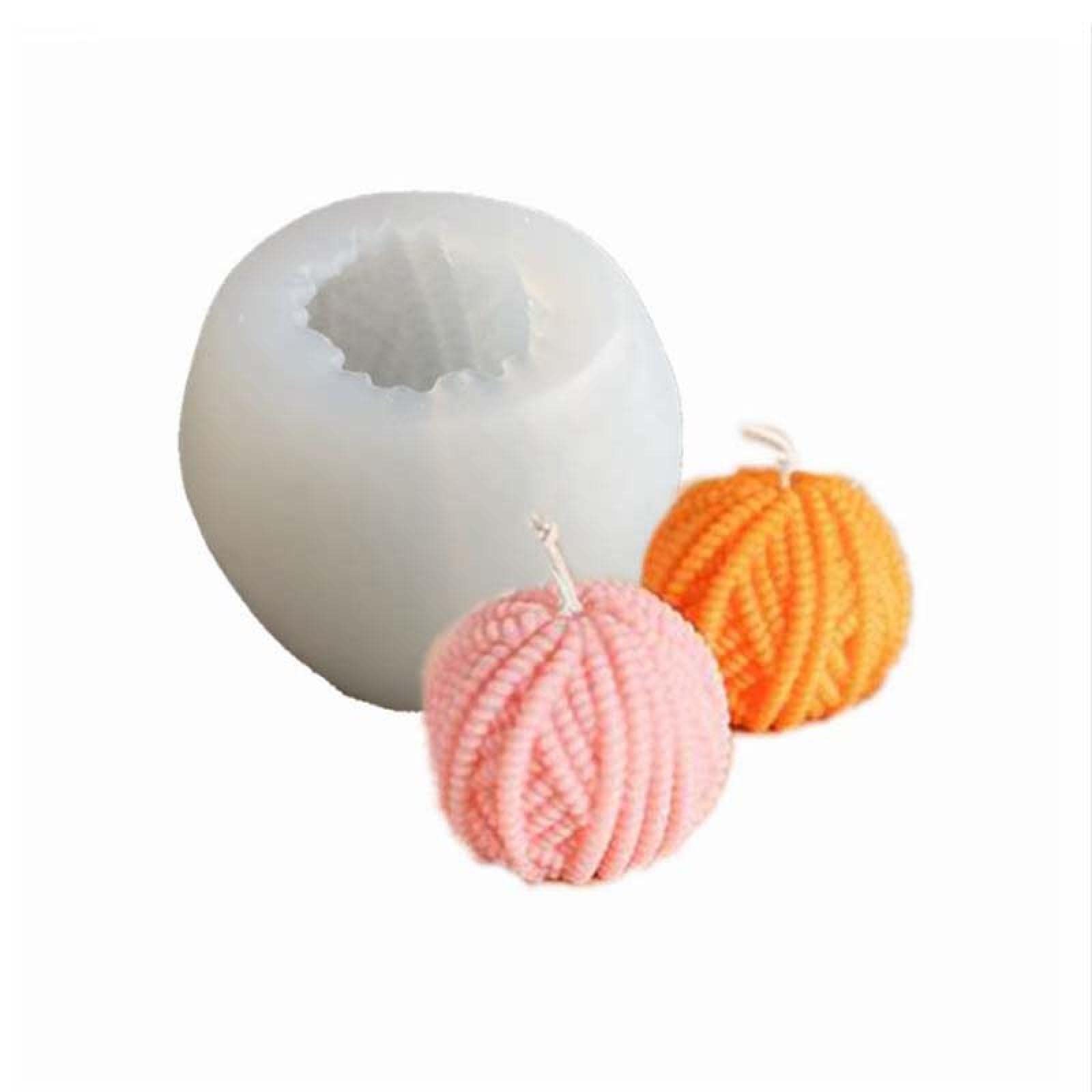 3D Yarn Ball & Pillar Silicone Mold Set for DIY Chocolate, Fondant, Aromatherapy Candles & Plaster Decorations - Christmas Baking & Crafting Supplies