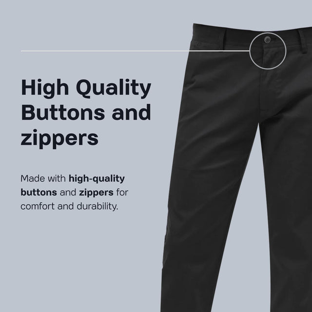 EJ Samuel Men's Black Chino Long Pants - Classic Slim Fit Stretch Dress Pants for Work & Casual Wear | Office, Business, Travel & Everyday Comfort (CHL01)