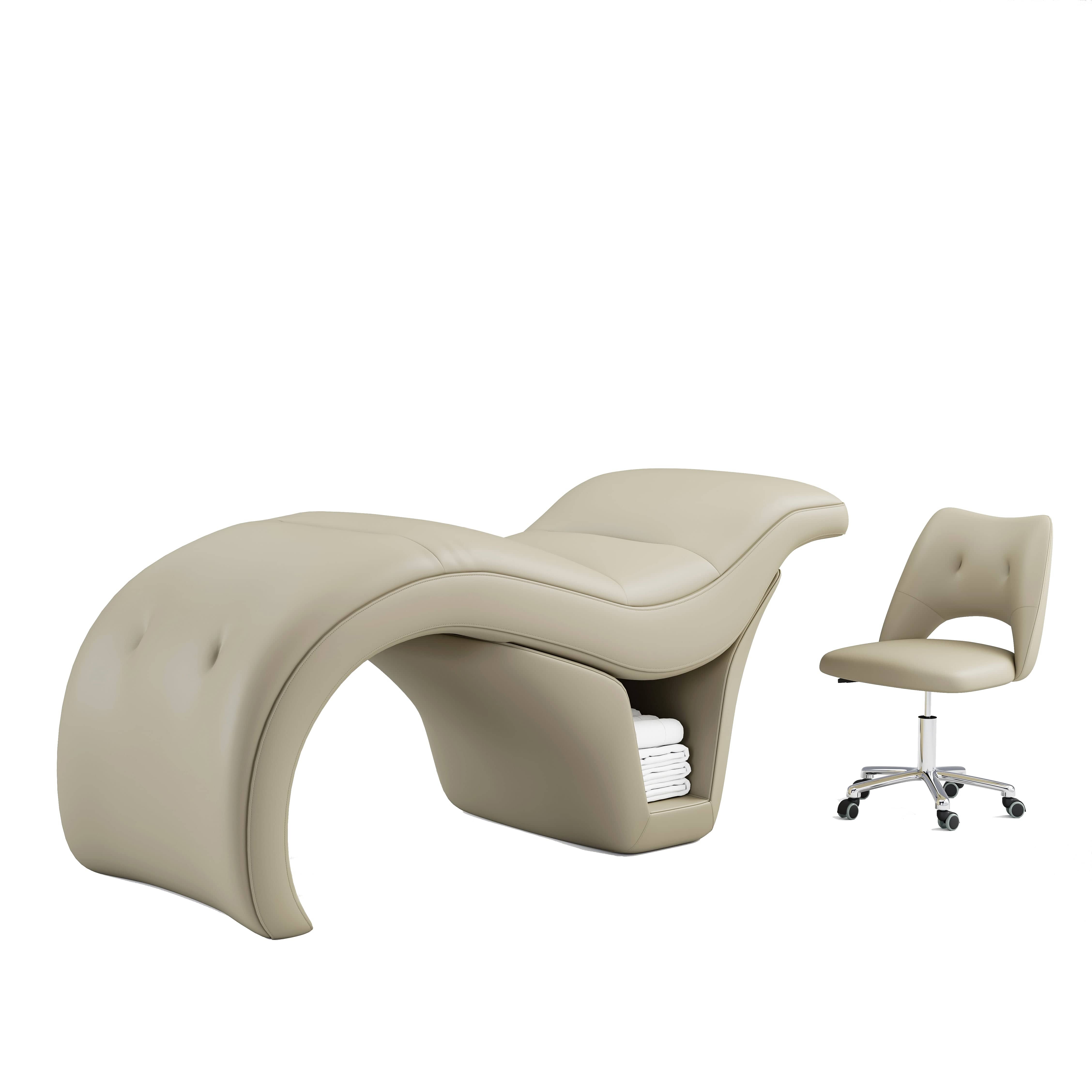 BeNoravo S-Shaped Massage Beauty Bed with Adjustable Stool - Perfect for Spa, Salon, and Home Relaxation Therapy