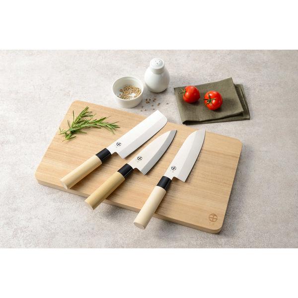 Premium Chitose Japanese Knife 3-Piece Set - Santoku, Nakiri & Deba with Wooden Handle - Professional Chef Knives for Slicing, Dicing & Filleting - Perfect for Home Cooking & Professional Kitchens