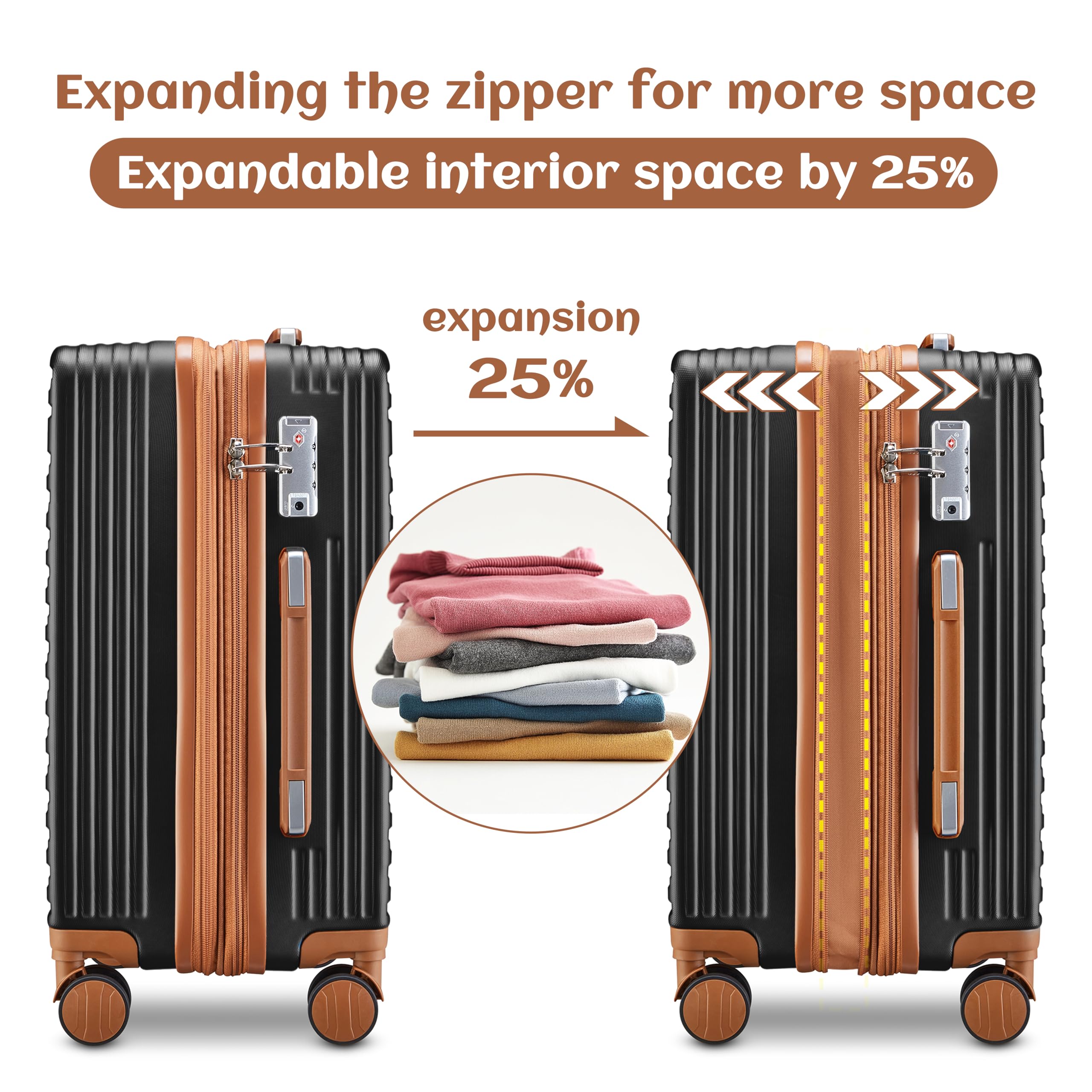 imiomo 20 Inch Expandable Carry-on Suitcase with Spinner Wheels - Lightweight Hard Shell Rolling Luggage with TSA Lock - Perfect for Air Travel & Weekend Getaways
