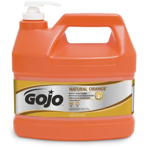 Gojo Natural Orange Scent Hand Cleaner Refill 1 Gallon (4 Pack) - Industrial Strength Pumice Hand Soap for Mechanics, Farmers & Tough Jobs