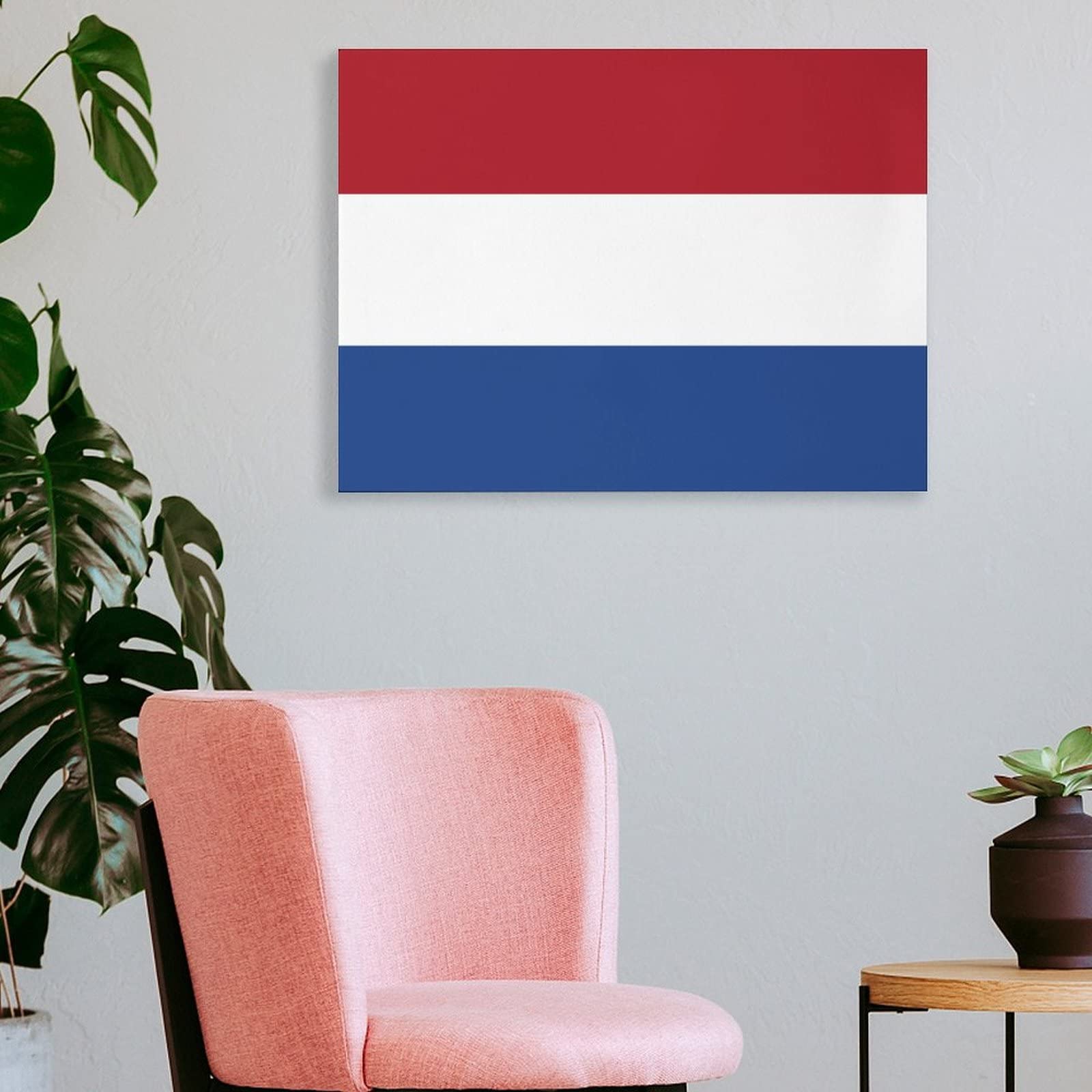 Netherlands Flag Canvas Wall Art - Custom Dutch Print Hanging Picture for Bathroom, Living Room, Office & Restaurant Decor | Perfect for Home, Cafe & Workspace Wall Decoration