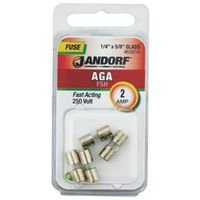 Jandorf AGA 2 Amp Fast Acting Fuse 4 Pack - Replacement Fuses for Electronics, Appliances & Automotive Use