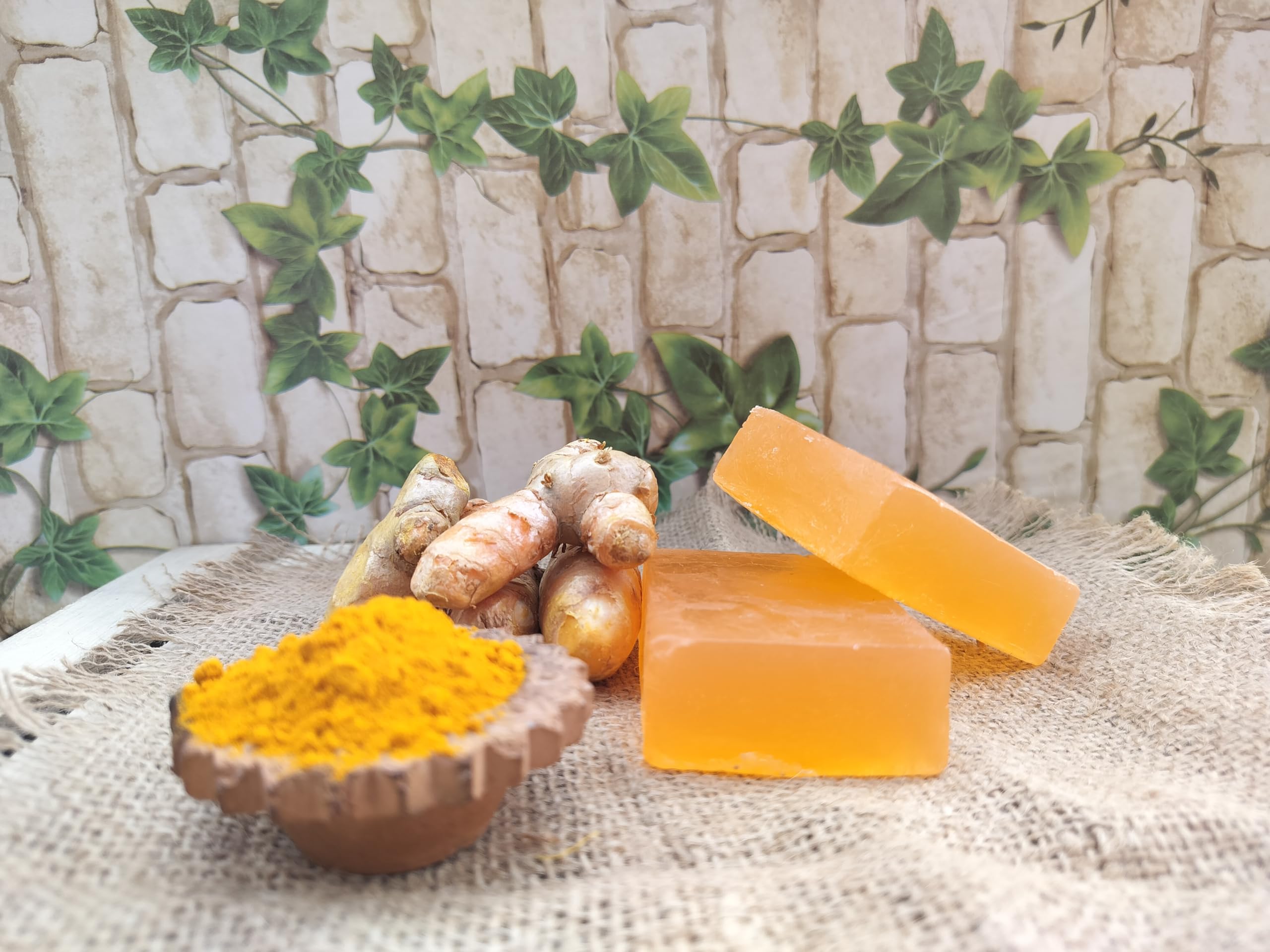NATSBYTE Handmade Haldi Chandan Kesar Soap | Vitamin E | Paraben-Free | for All Skin Types | Pack of 3 | Daily Skincare & Bath