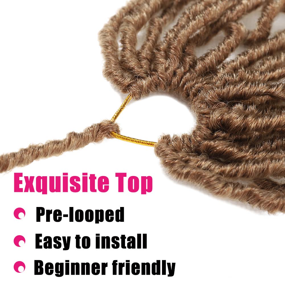 18 Inch Soft Locs Crochet Hair - 6 Packs Pre-Looped Faux Locs Synthetic Hair Extensions in Gold Brown (Color #27) for Women | Perfect for Protective Styles, Boho Looks & Everyday Wear