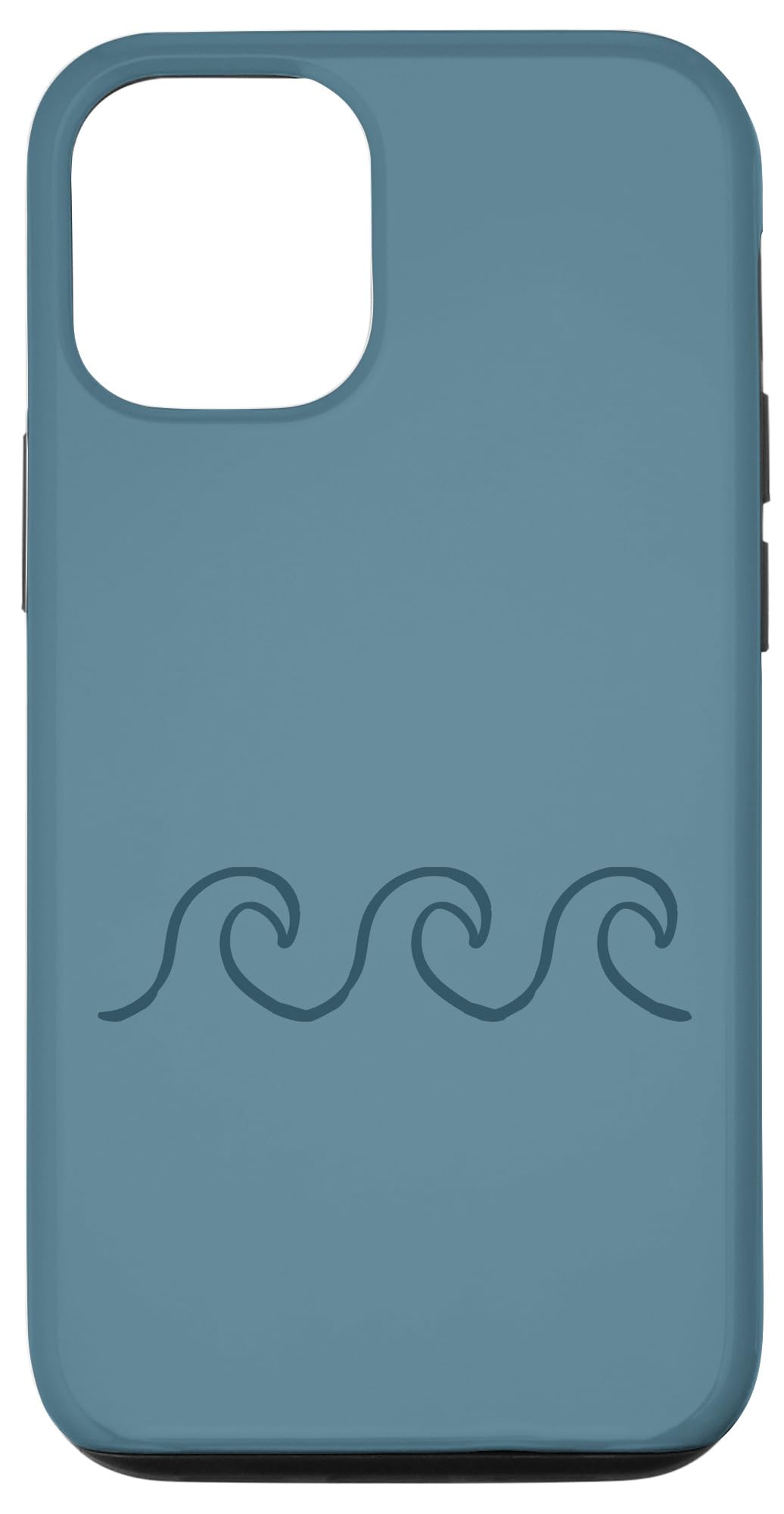 iPhone 12/12 Pro Case - Minimalist Ocean Wave Design, Deep Blue Sea Art Protective Cover - Perfect for Beach Lovers, Summer Vacation & Travel Accessories