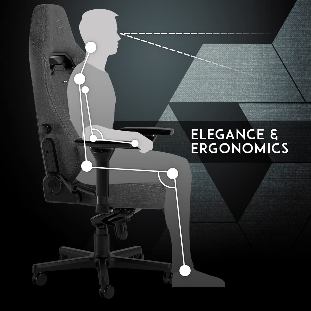 Noblechairs Hero ST TX Ergonomic Gaming Chair & Office Chair with Adjustable Lumbar Support - Anthracite Black - Perfect for PC Gaming, Work from Home & Long Sitting Sessions