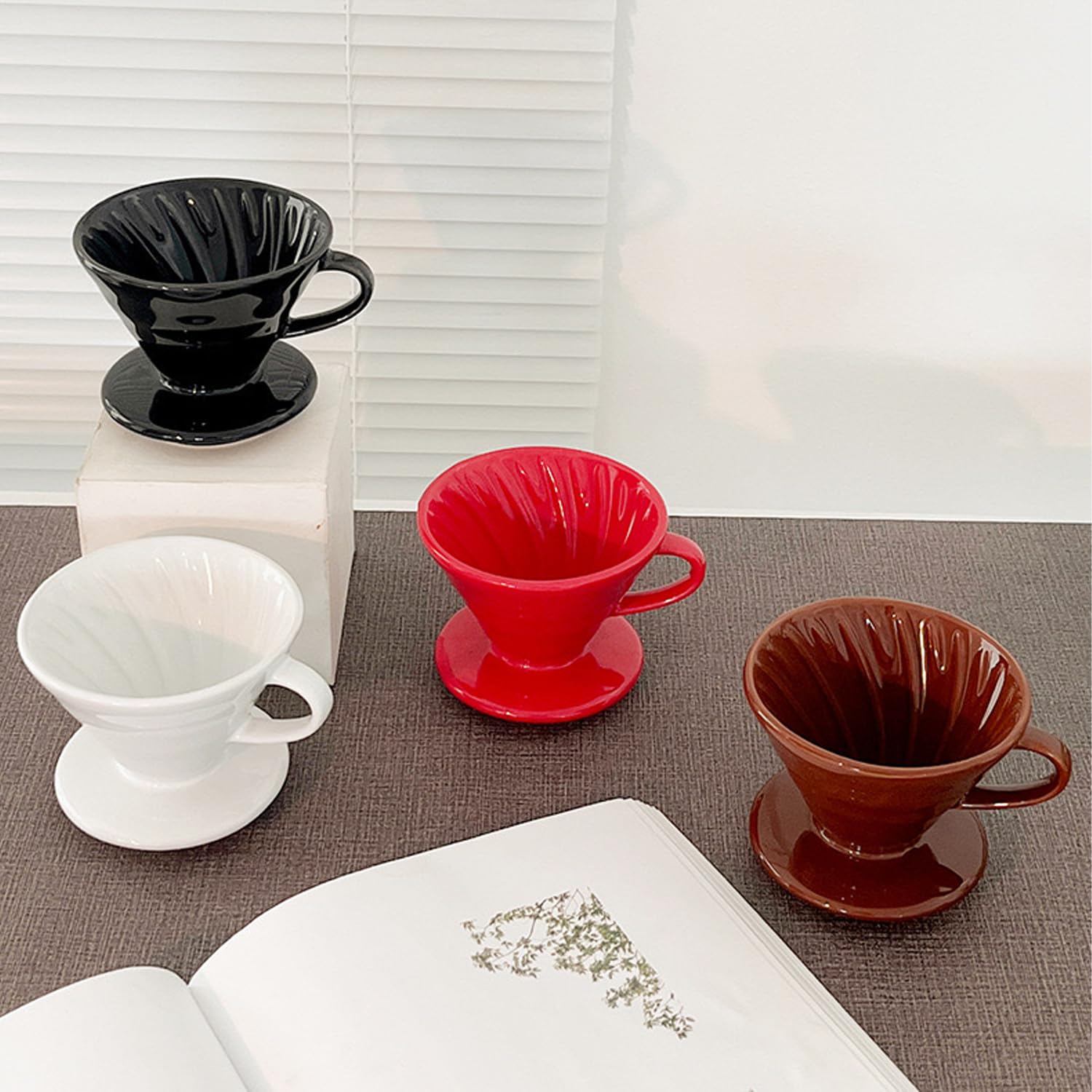 Premium Porcelain Pour Over Coffee Maker - Single Cup Manual Dripper for Slow Brewing | Portable Travel & Camping Coffee Accessories | Perfect for Office, Home & Cafe Use | Ideal Coffee Gift (White, Small, 1-2 Cups) | Enjoy Artisan Coffee Anywhere