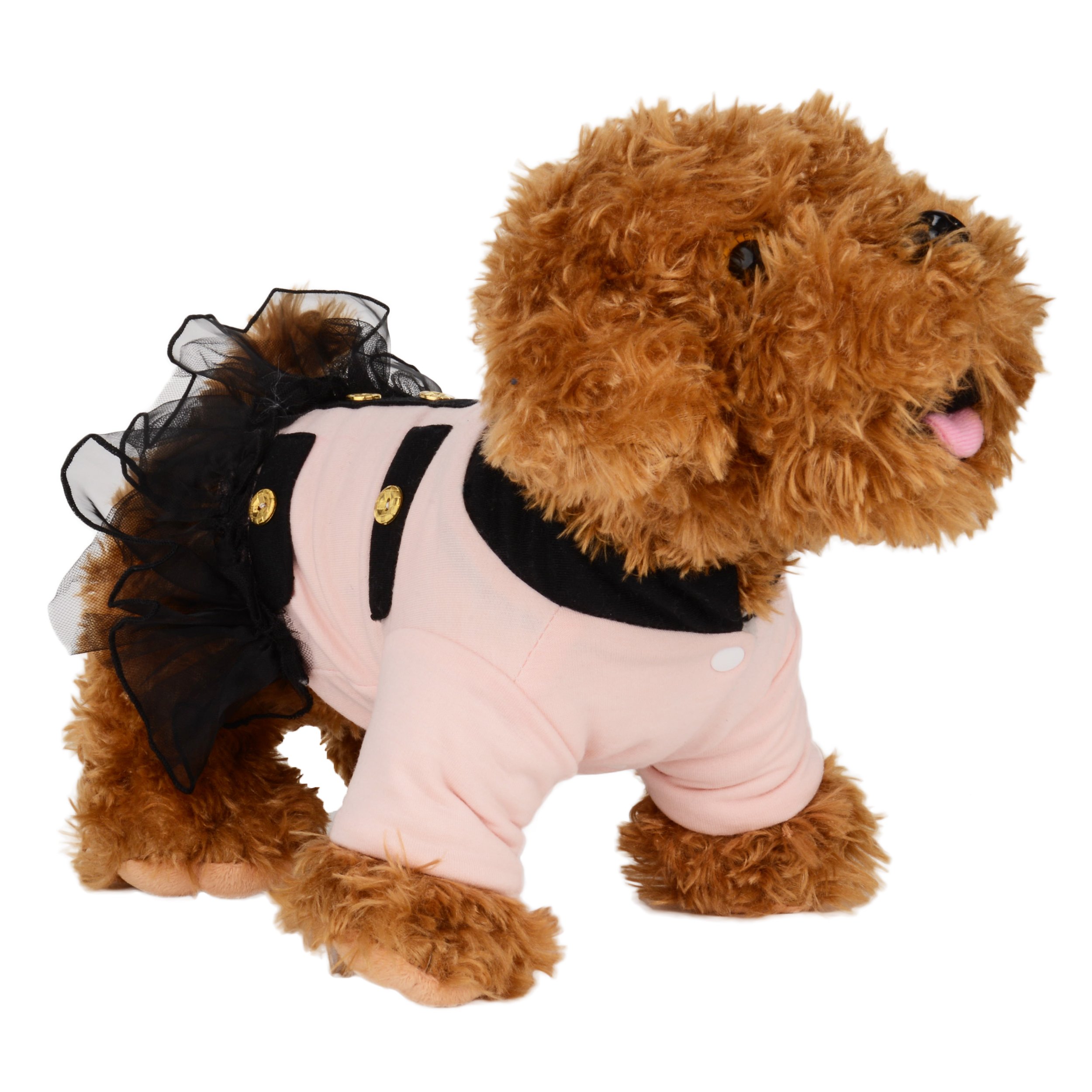 Pink & Black Pet Coat Dress for Dogs & Cats - Warm & Stylish Winter Outfit for Small to Medium Pets - Perfect for Outdoor Walks & Photo Shoots