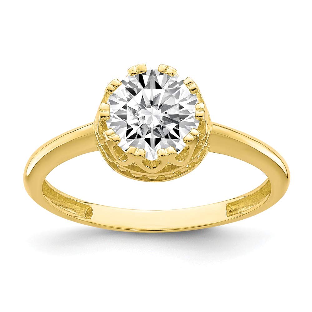10K Solid Yellow Gold CZ Cubic Zirconia Anniversary Ring for Women - Elegant Wedding Band, Promise Ring & Gift for Her - Perfect for Anniversaries, Engagements & Special Occasions