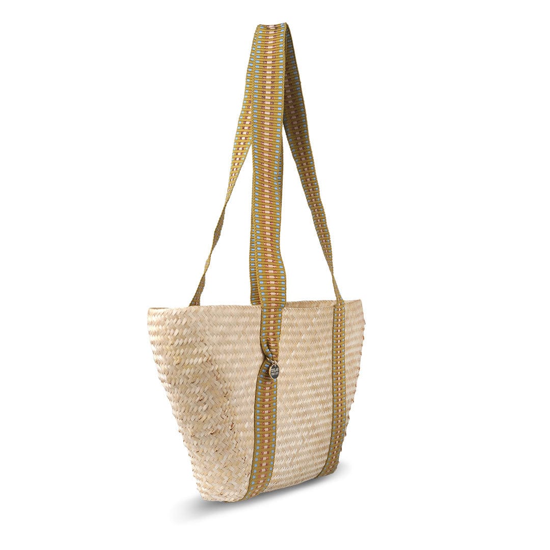 Eco-Friendly Bamboo Vegan Medium Tapered Tote Bag with Copper Stripe - Perfect for Grocery Shopping, Beach Trips & Daily Essentials
