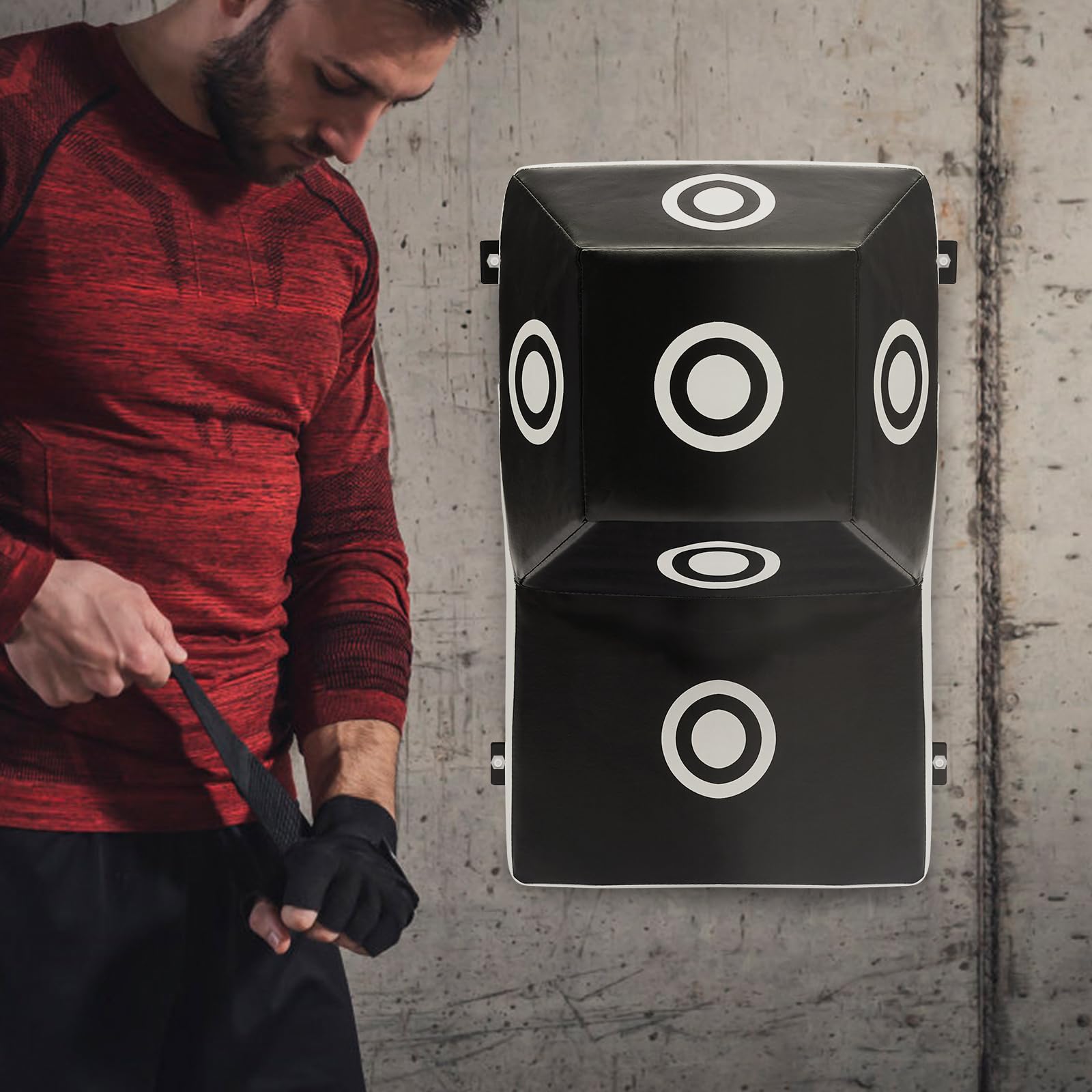 Wall Mount Uppercut Boxing Bag - Heavy Duty Wall Punching Bag for Boxing Training with 4 Positioning Holes & Marking Points (13.78 x 9.84 x 23.62 inches) - Perfect for Home Gym, MMA Training, and Boxing Workouts